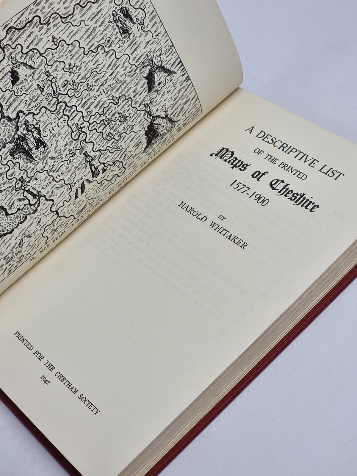 A Descriptive List of the Printed Maps of Cheshire 1577-1900, Harold Whitaker