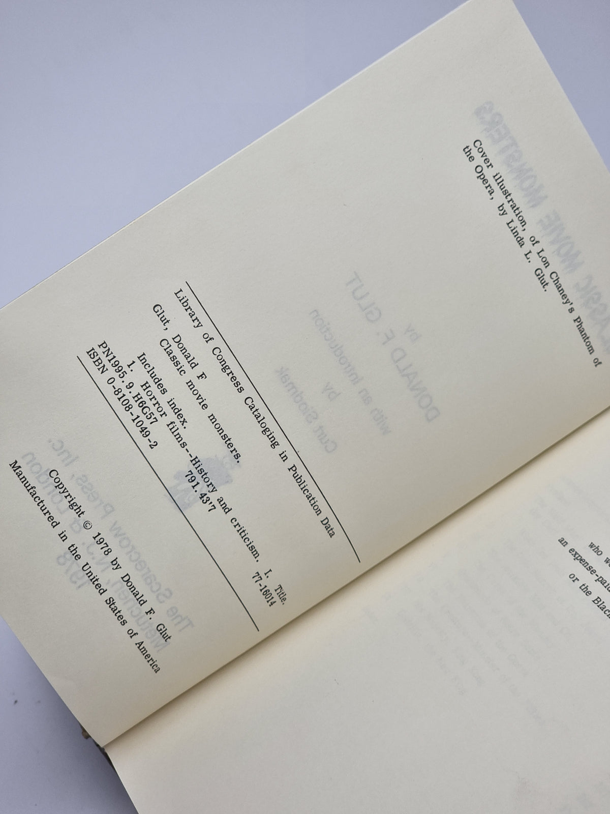 Classic Movie Monsters, Donald F. Glut — 1st Edition