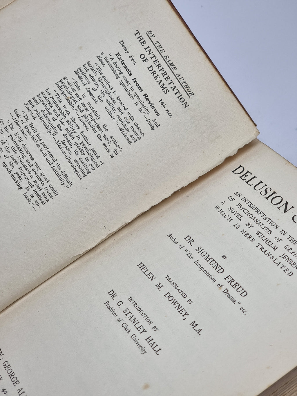 Delusion and Dream, Sigmund Freud — 1st Edition