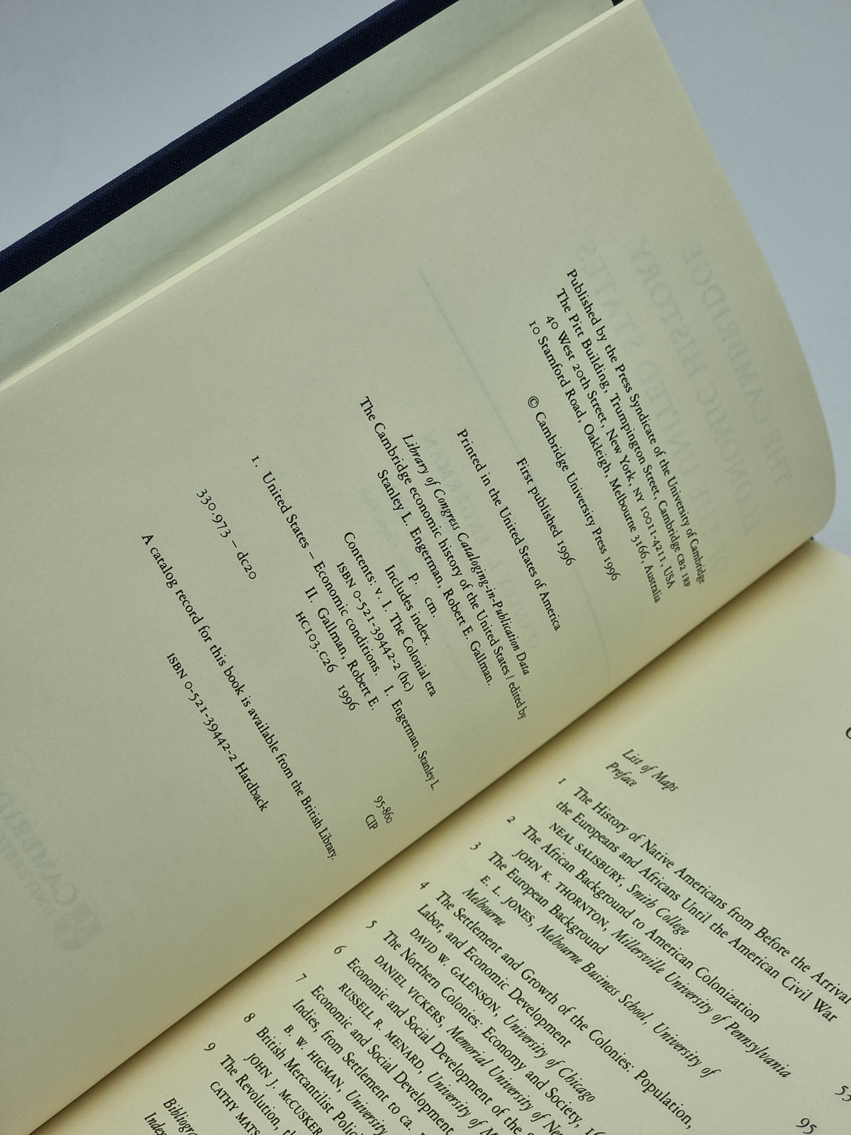 The Cambridge Economic History of the United States, Volume I — 1st Ed
