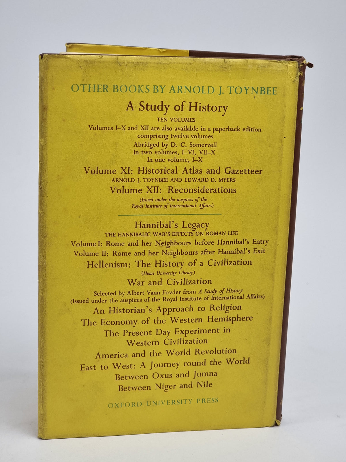 Change and Habit: The Challenge of Our Time, Arnold J. Toynbee — 1st Ed