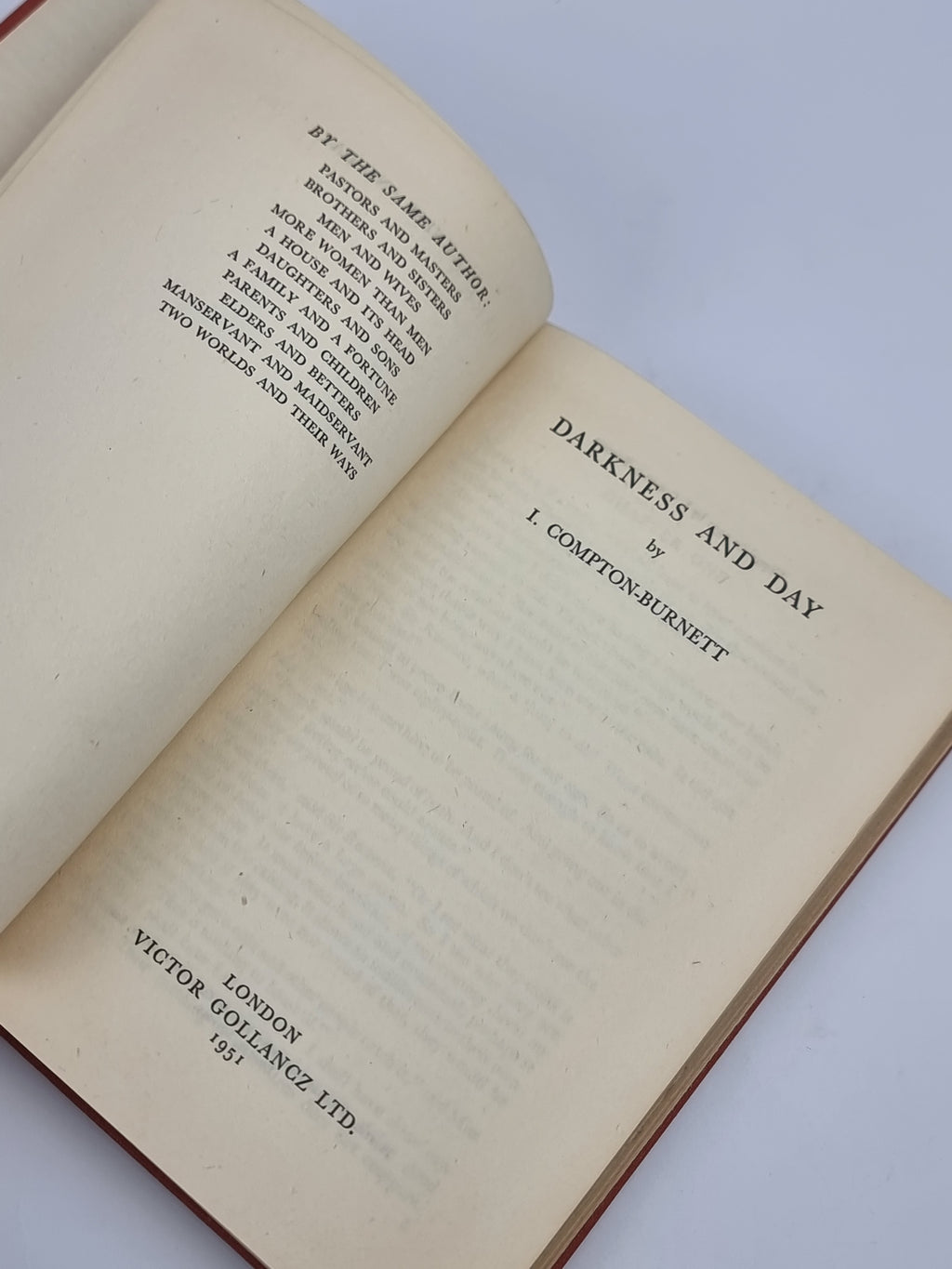 Darkness and Day, Ivy Compton-Burnett — 1st Edition