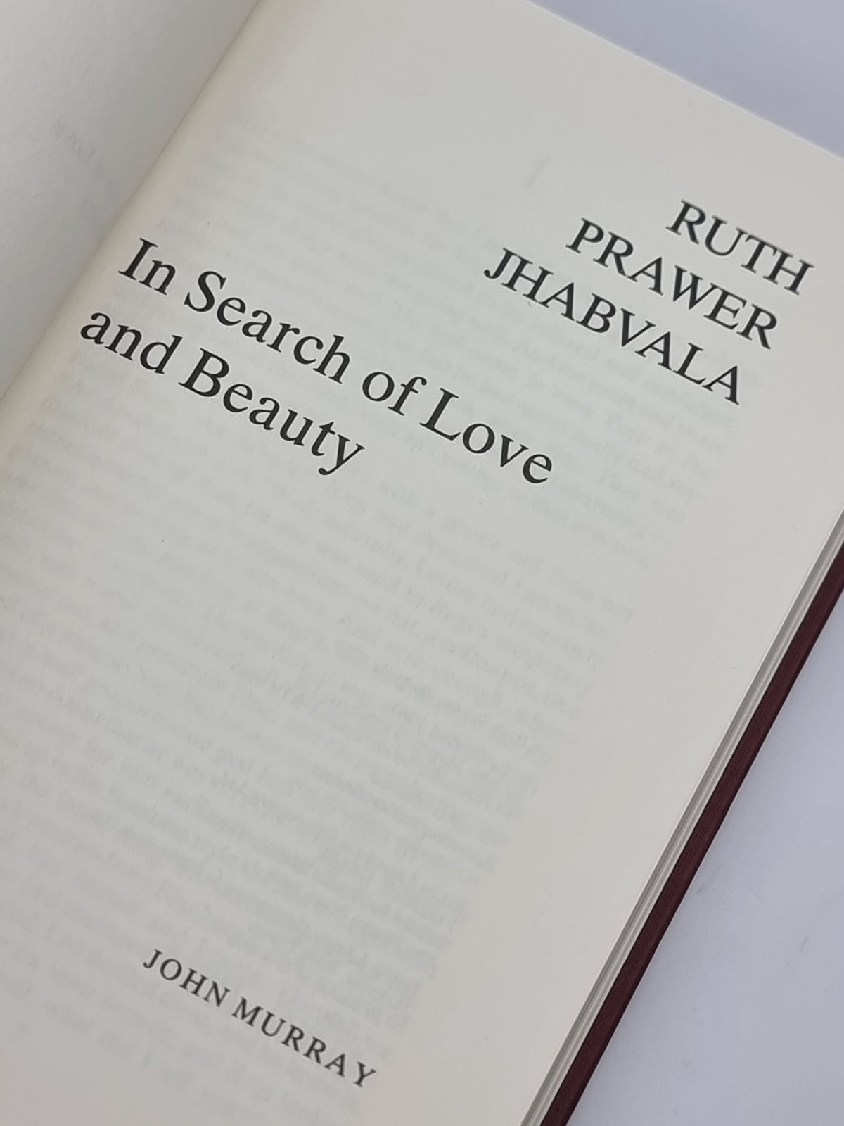 In Search of Love and Beauty, Ruth Prawer Jhabvala — 1st Edition