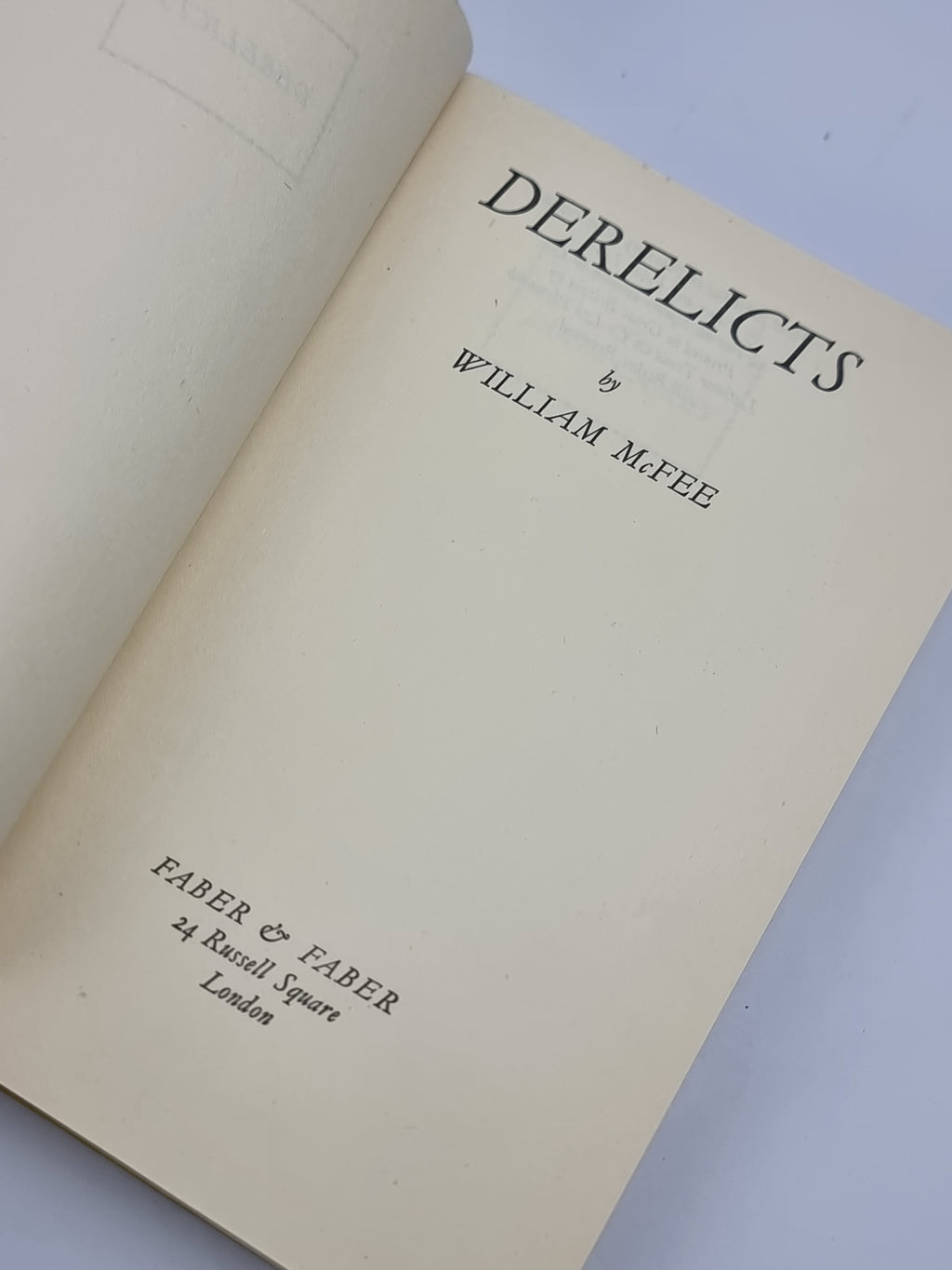 Derelicts, William McFee — 1st Edition