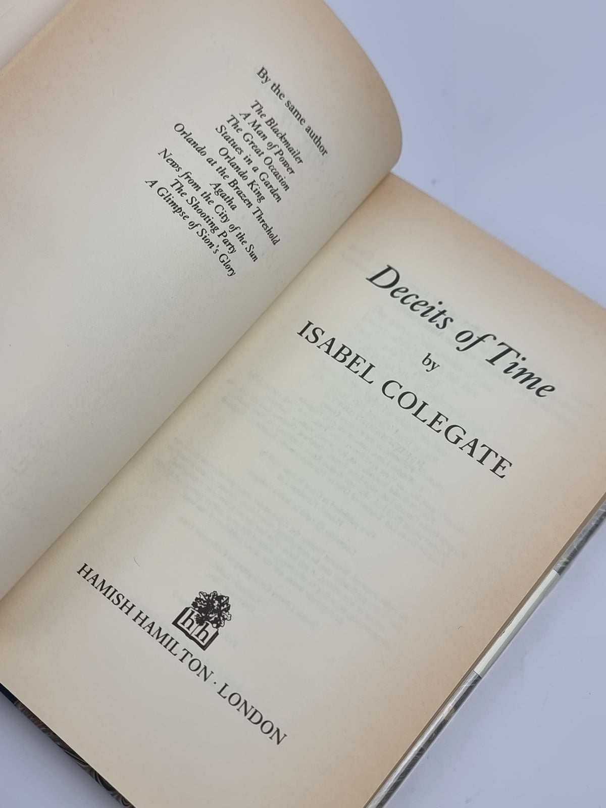 Deceits of Time, Isabel Colegate — 1st Edition, Signed, Limited