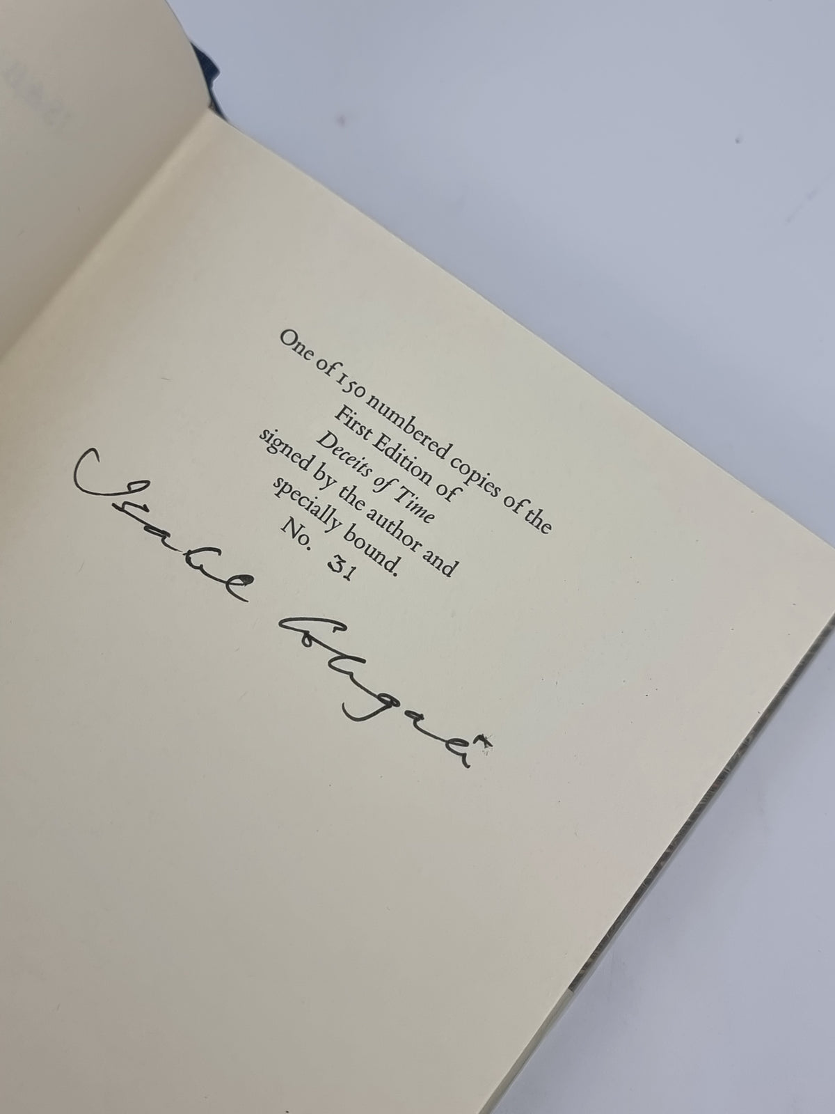 Deceits of Time, Isabel Colegate — 1st Edition, Signed, Limited