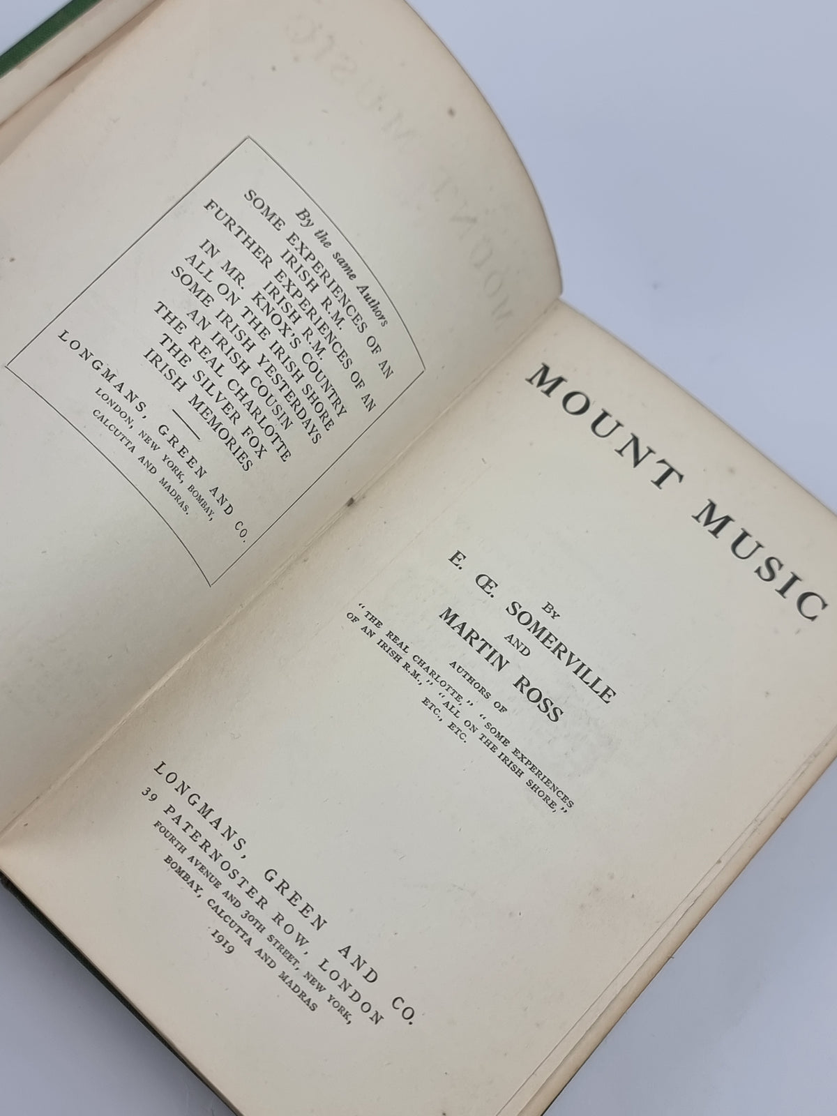 Mount Music, E. CE. Somerville and Martin Ross — 1st Edition