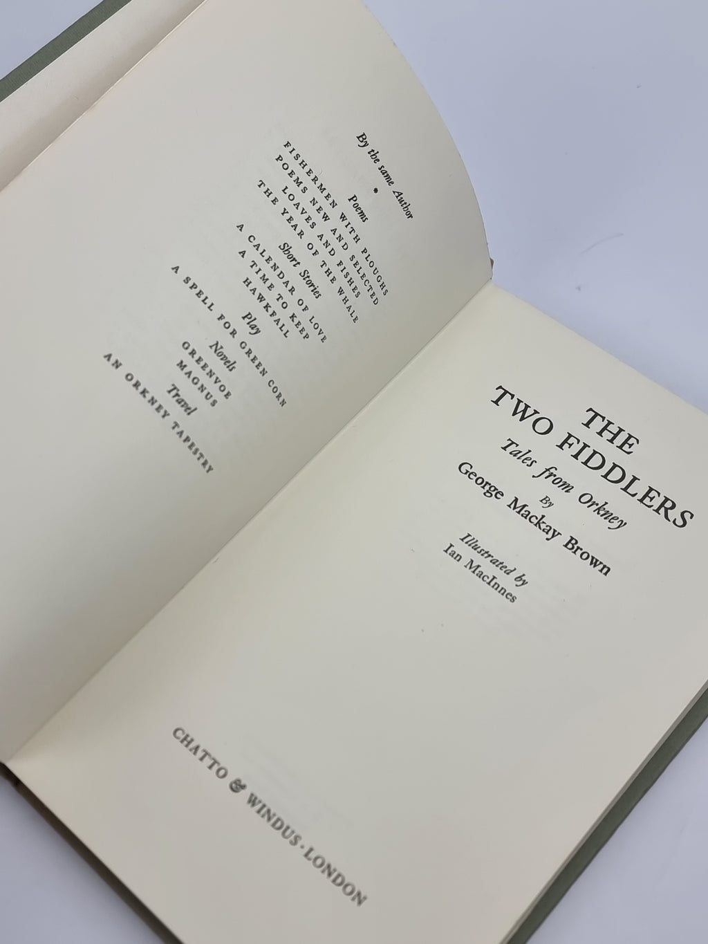 The Two Fiddlers, George Mackay Brown — 1st Edition