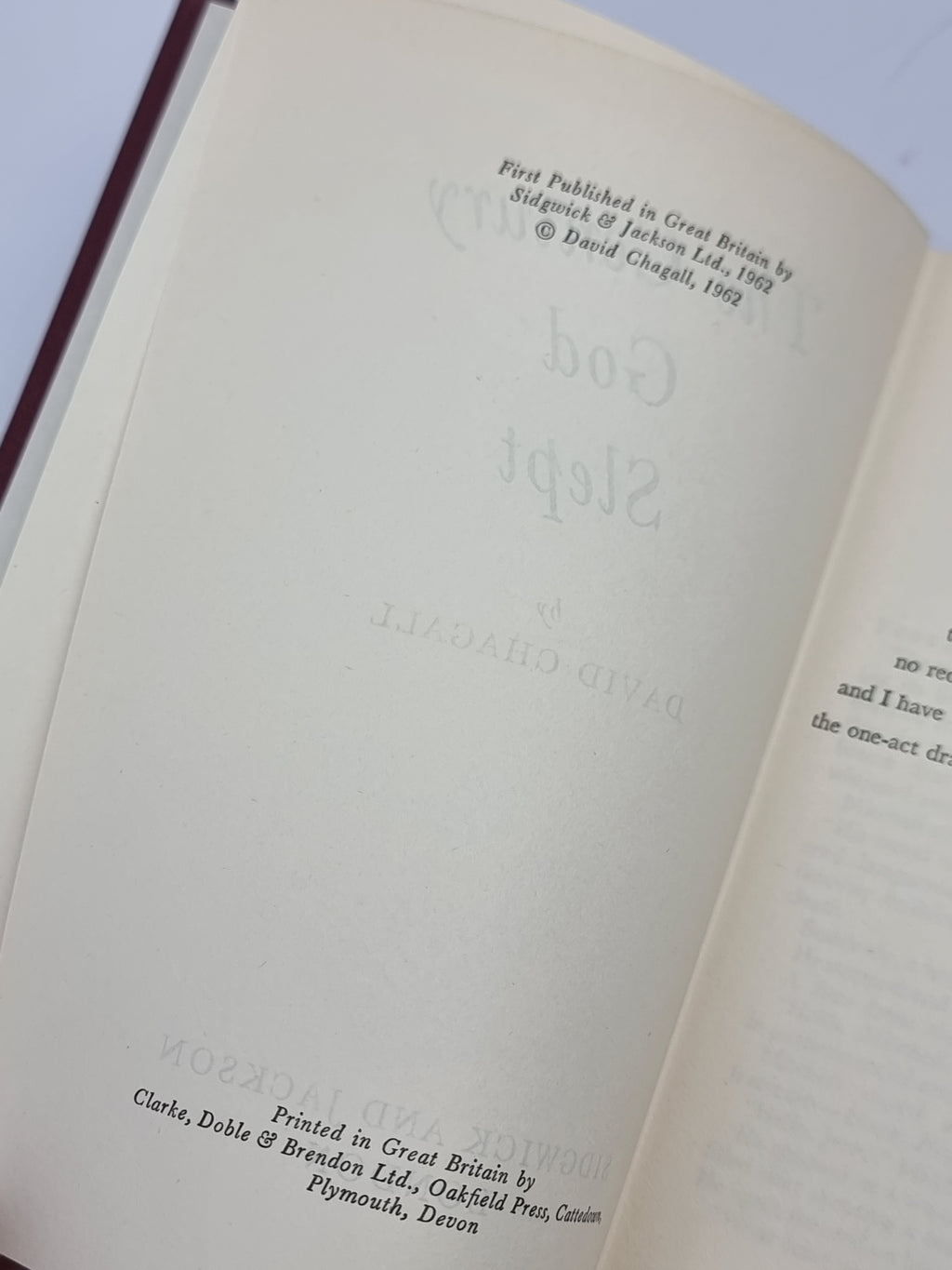 The Century God Slept, David Chagall — 1st Edition