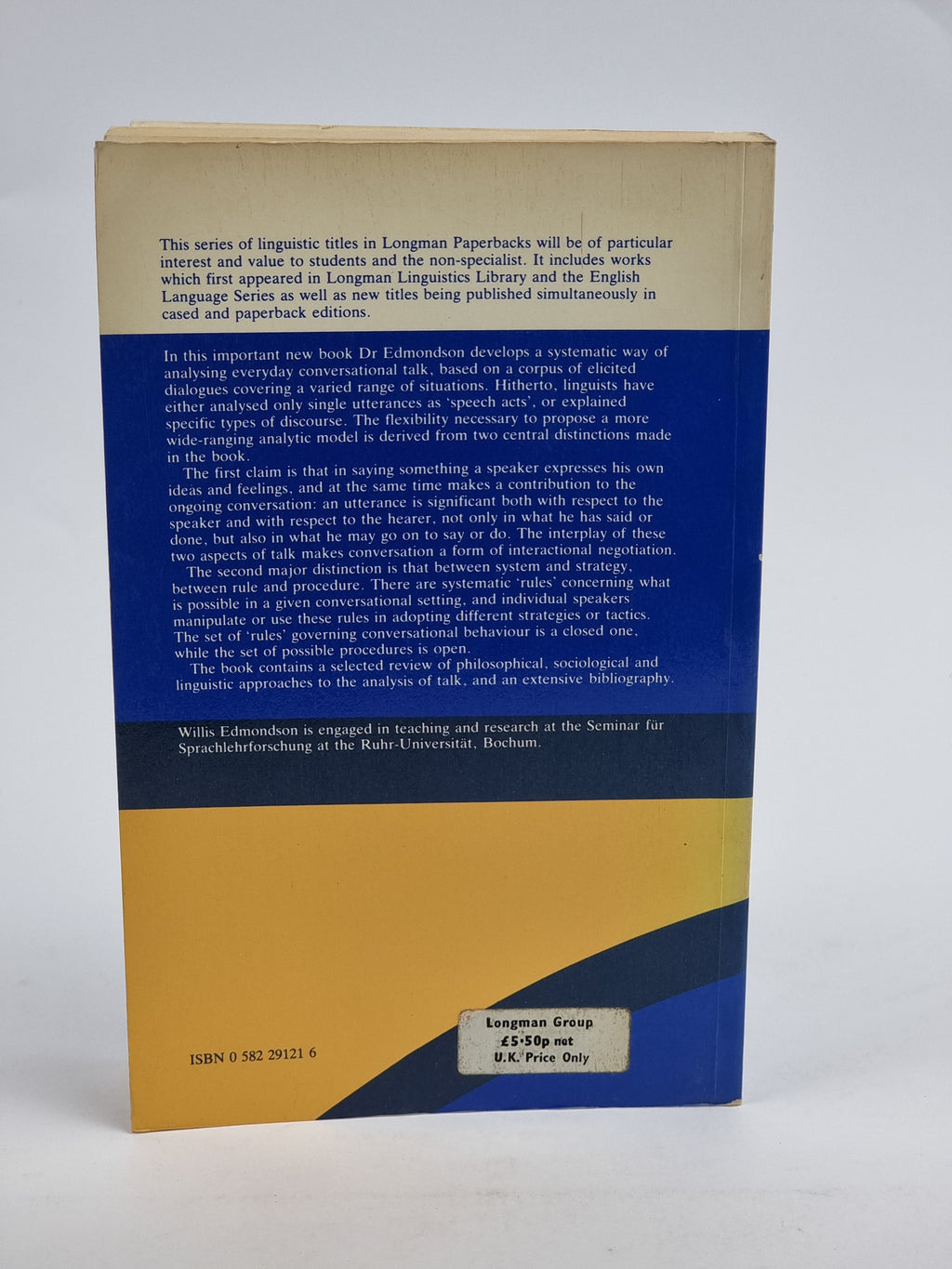 Spoken Discourse: A model for analysis, Willis Edmondson — 1st Edition