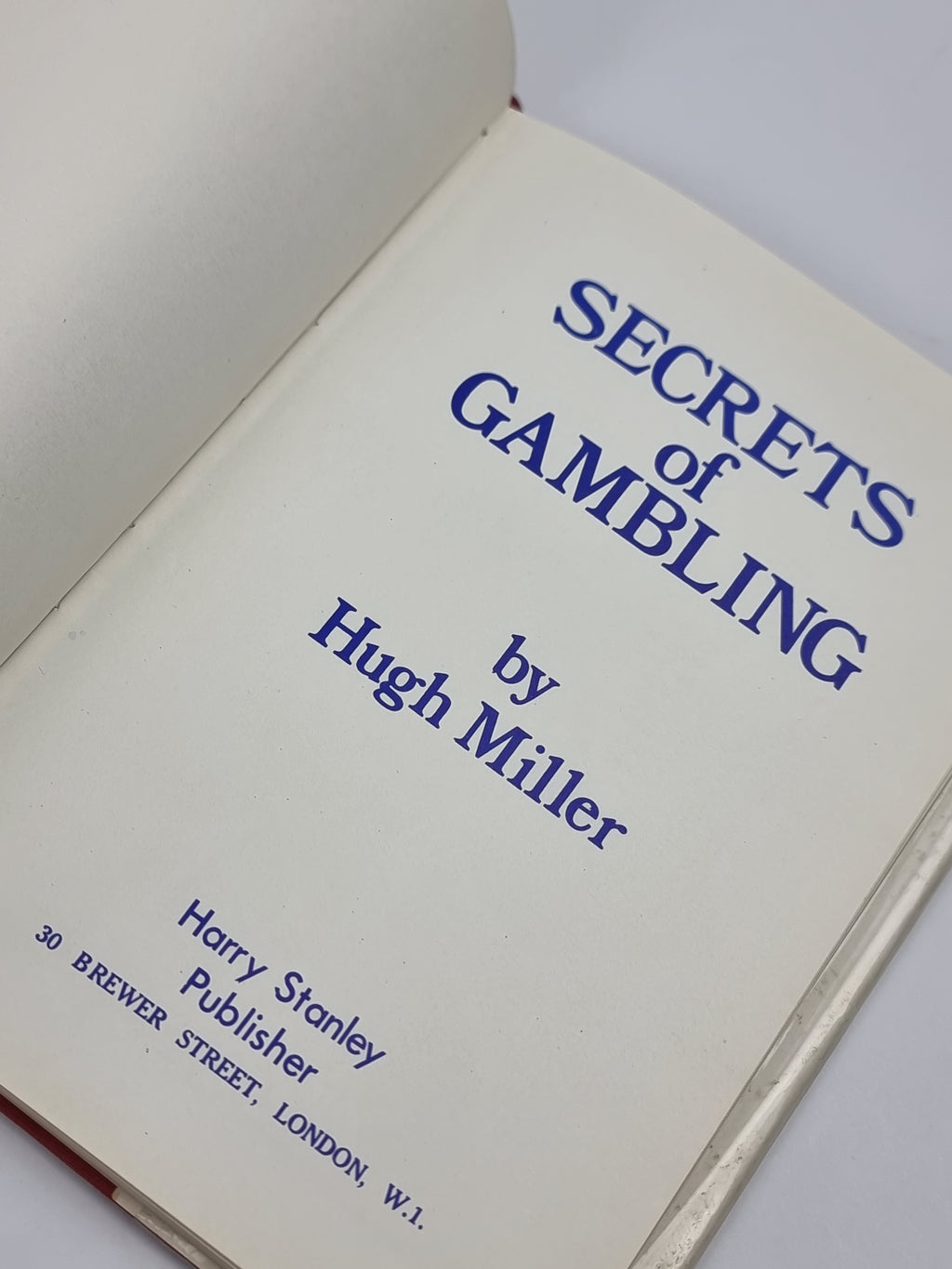Secrets of Gambling, Hugh Miller — 1st Edition