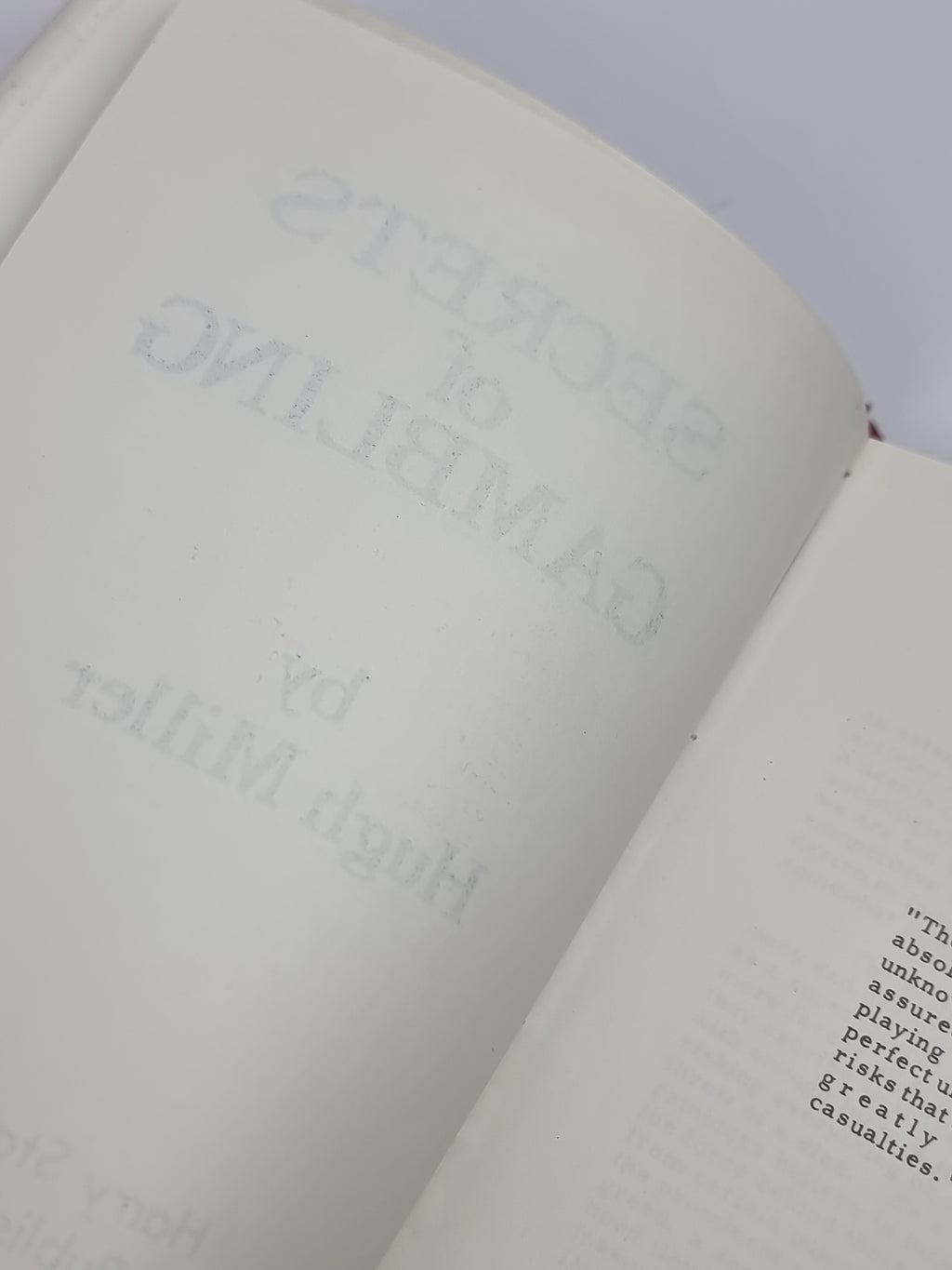 Secrets of Gambling, Hugh Miller — 1st Edition