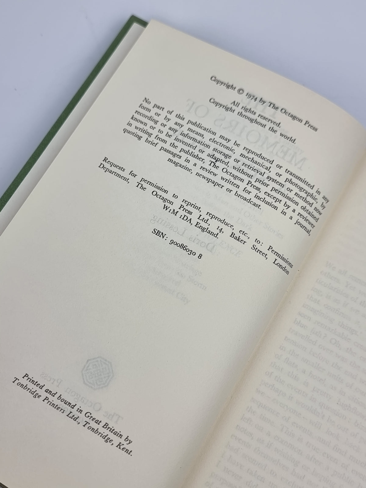 The Memoirs of a Survivor, Doris Lessing — 1st Edition