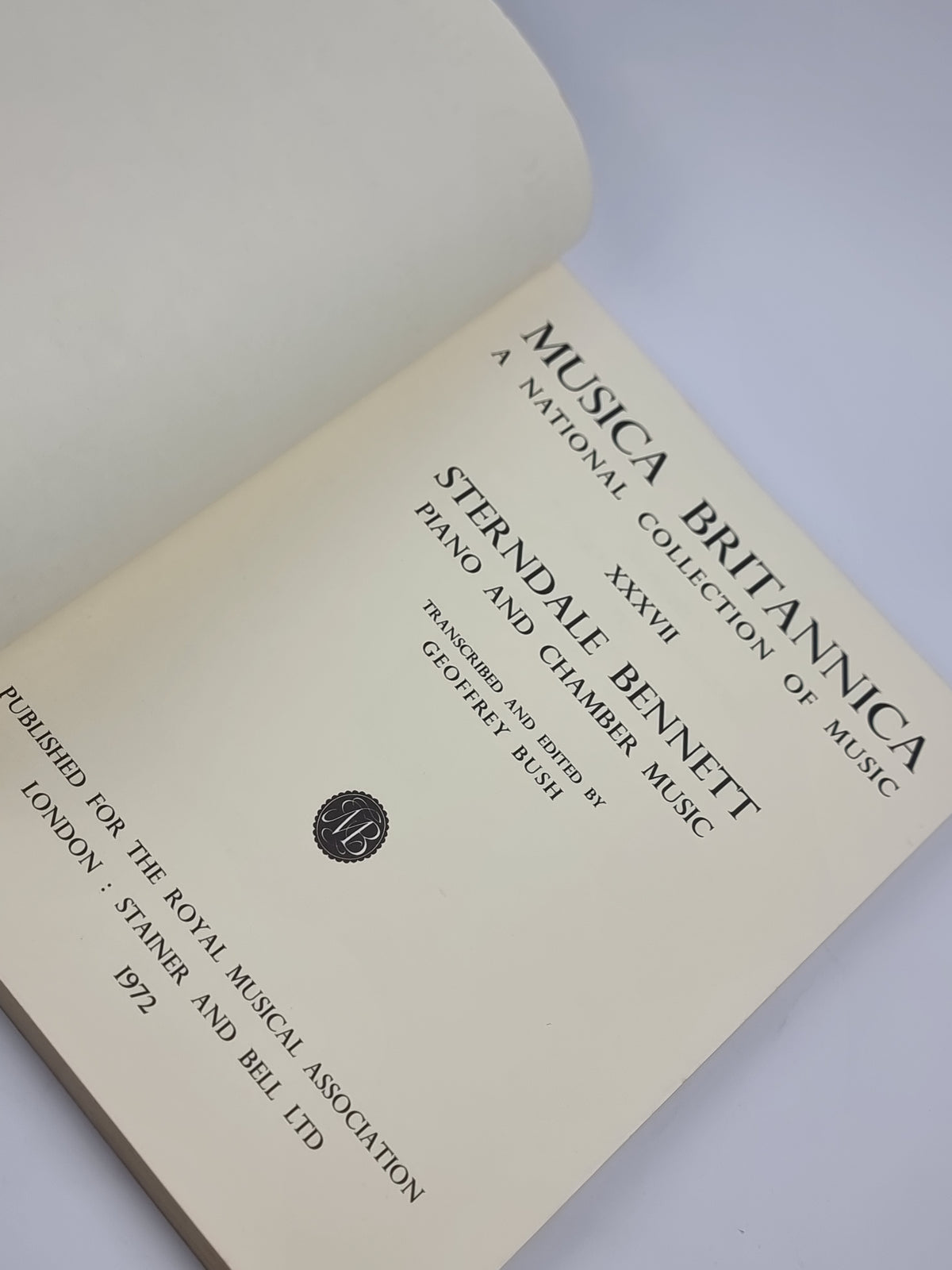 Musica Britannica XXXVII: Sterndale Bennett Piano and Chamber Music