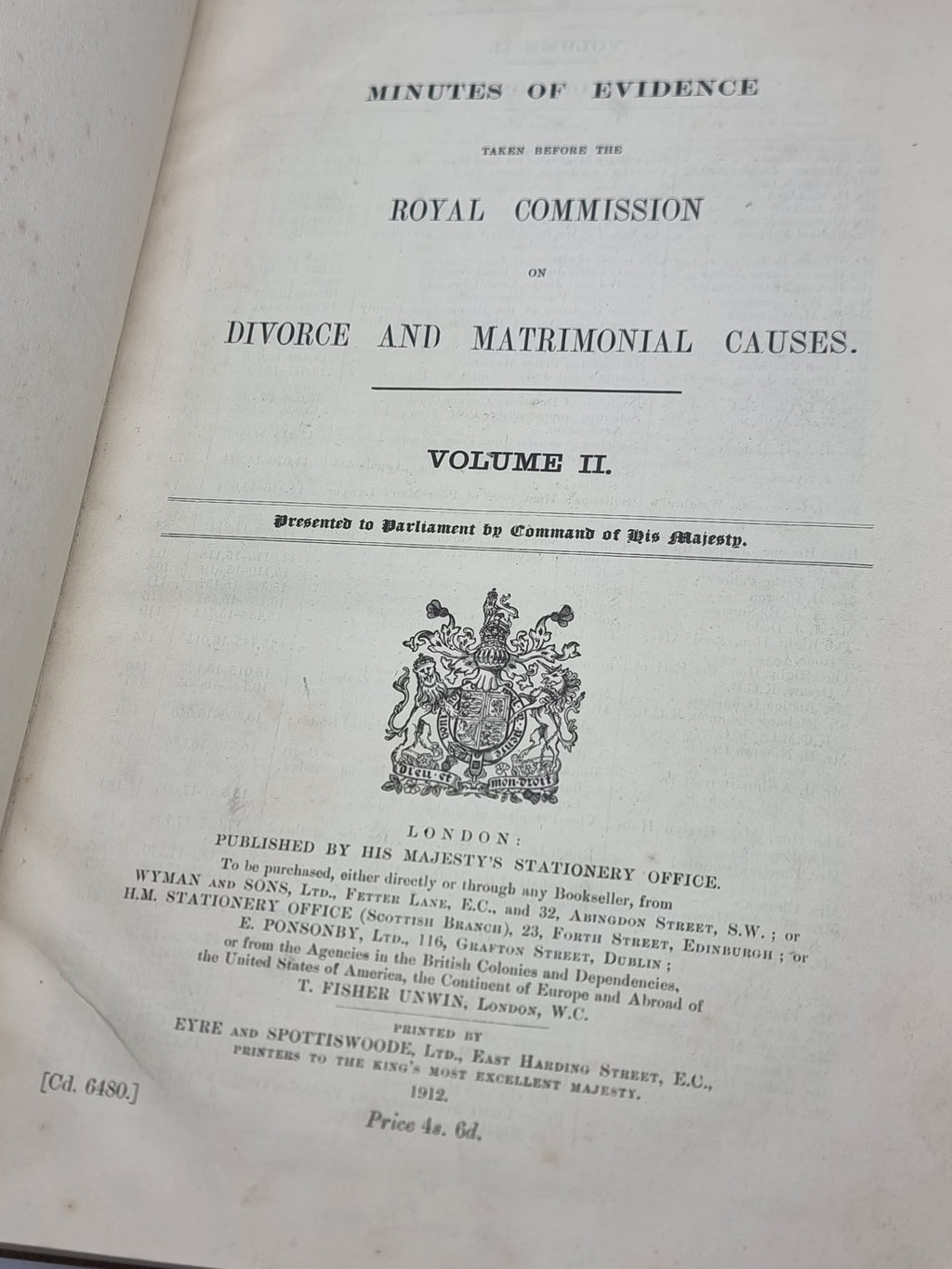 Report of the Royal Commission on Divorce and Matrimonial Causes