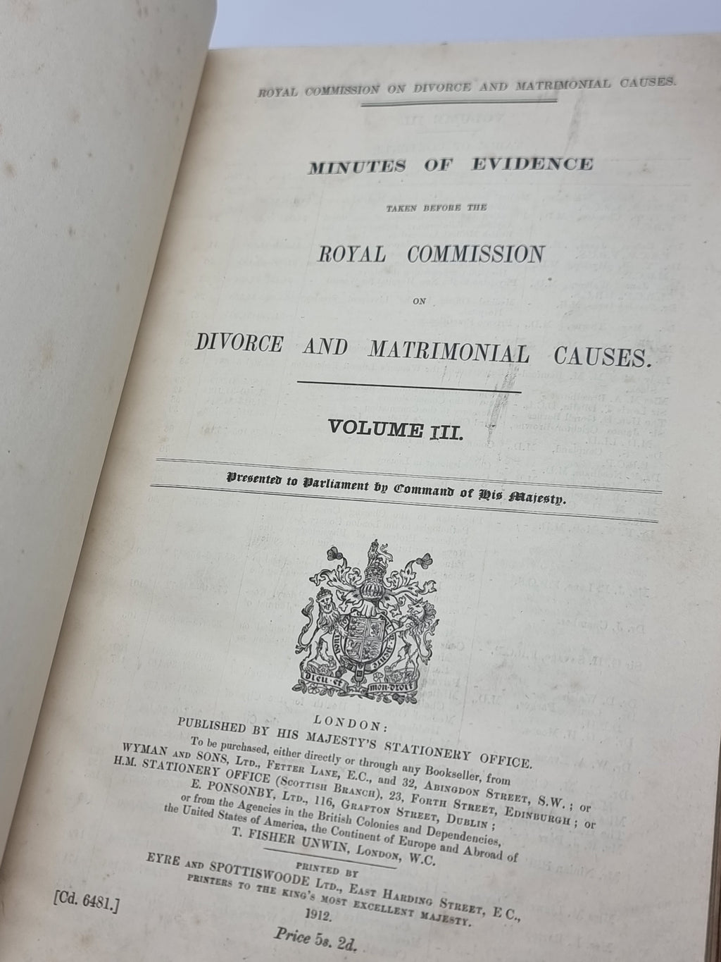 Report of the Royal Commission on Divorce and Matrimonial Causes
