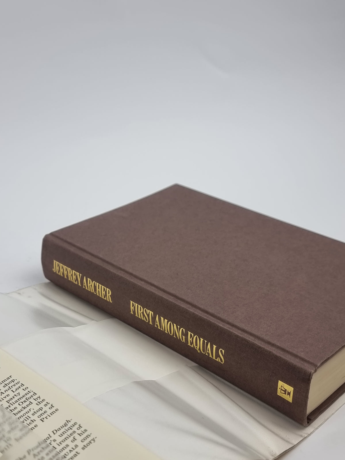 First Among Equals, Jeffrey Archer — 1st Edition, Signed, Inscribed