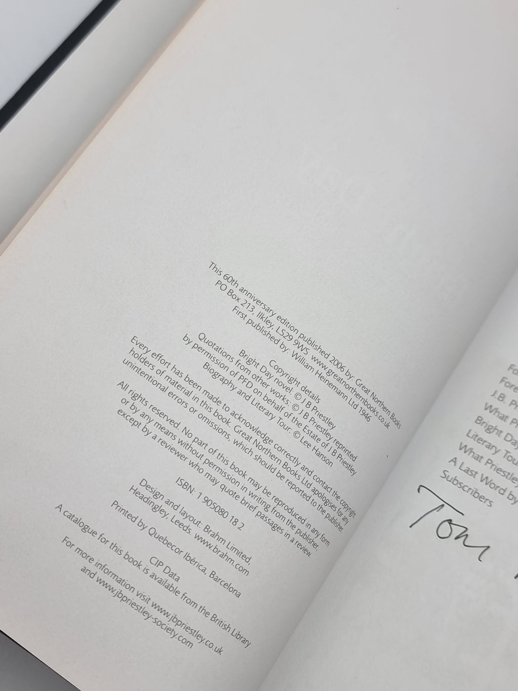 Bright Day, J.B. Priestley — Signed