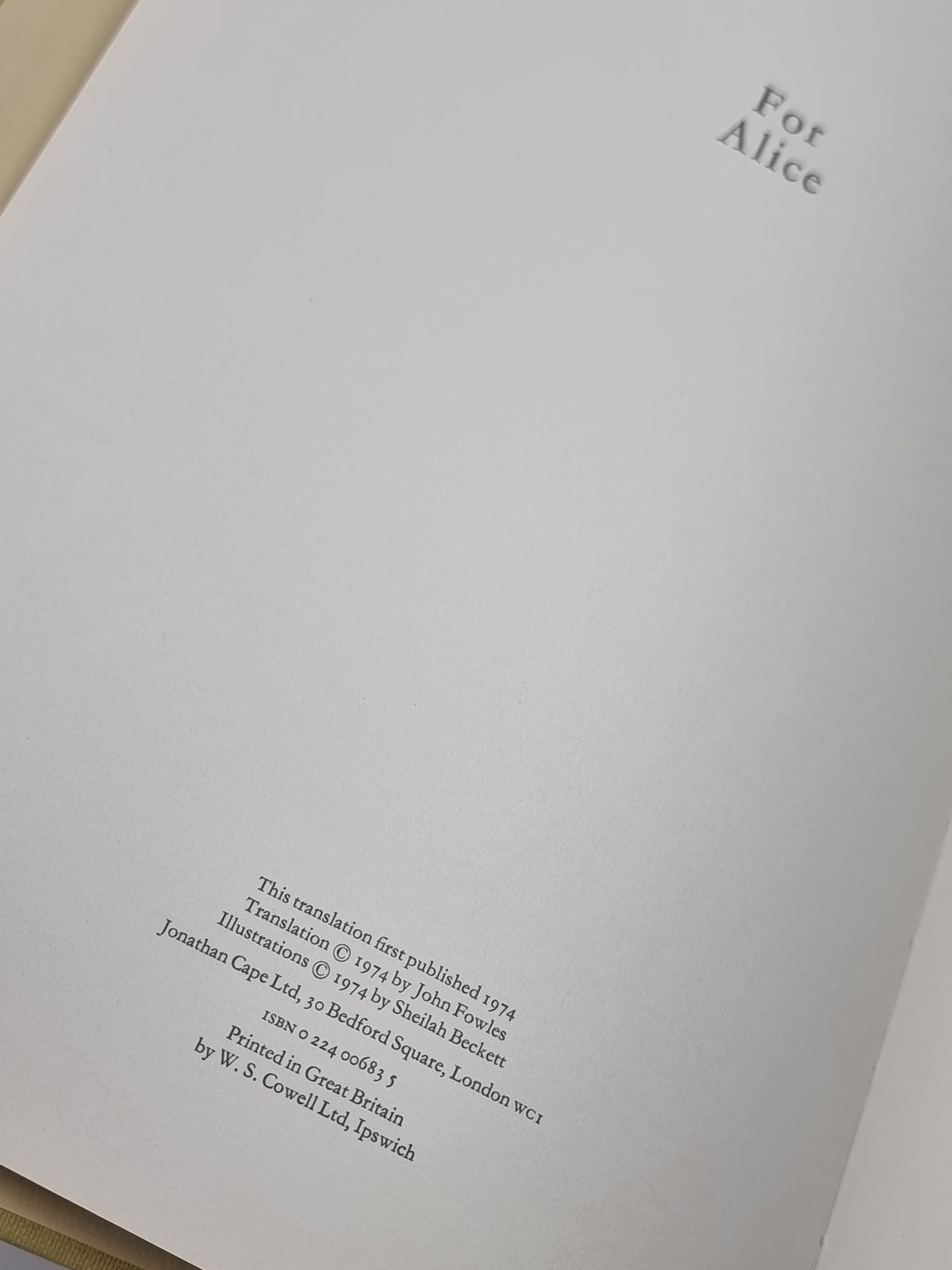 Cinderella, John Fowles — 1st Edition, Signed