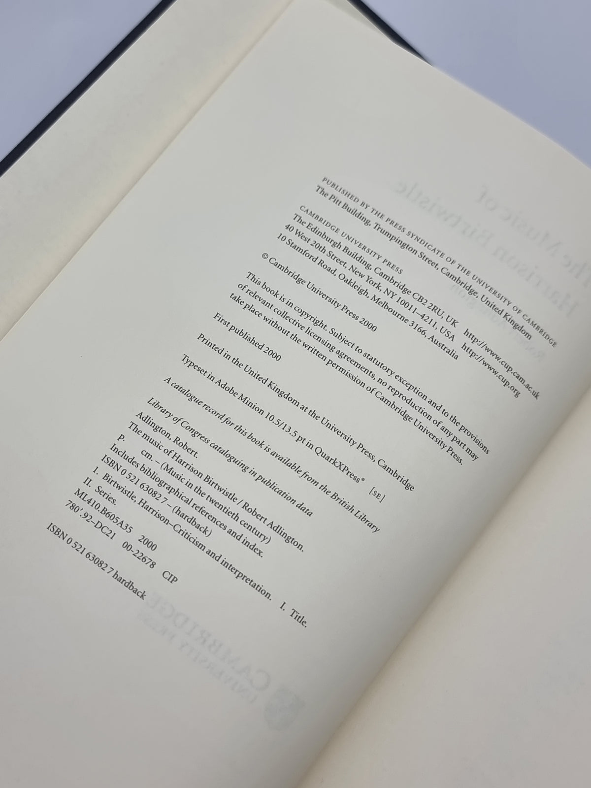The Music of Harrison Birtwistle, Robert Adlington — 1st Edition