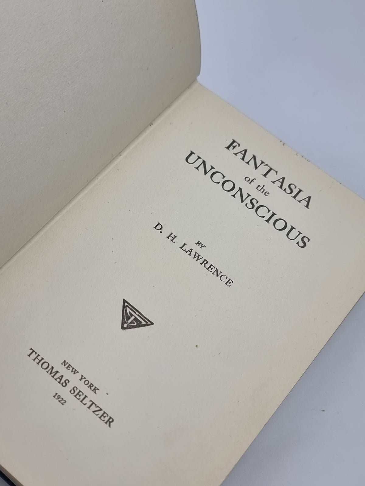 Fantasia of the Unconscious, D. H. Lawrence — 1st Edition