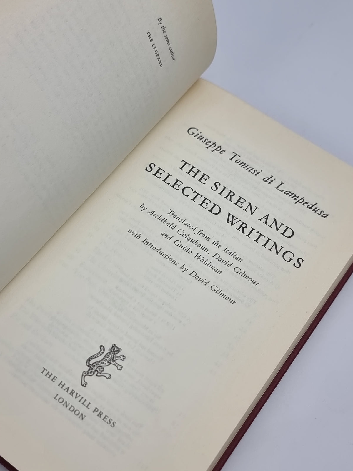 The Siren and Selected Writings, Giuseppe Tomasi di Lampedusa — 1st Ed