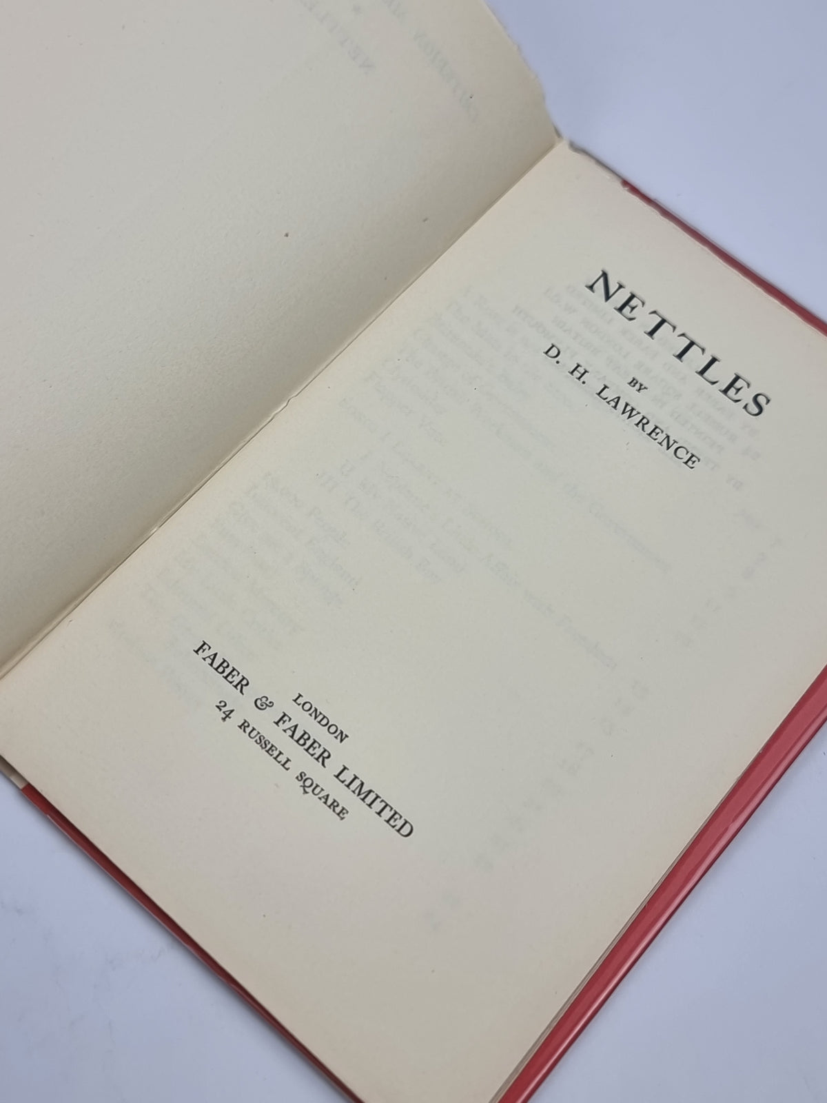 Nettles, D. H. Lawrence — 1st Edition