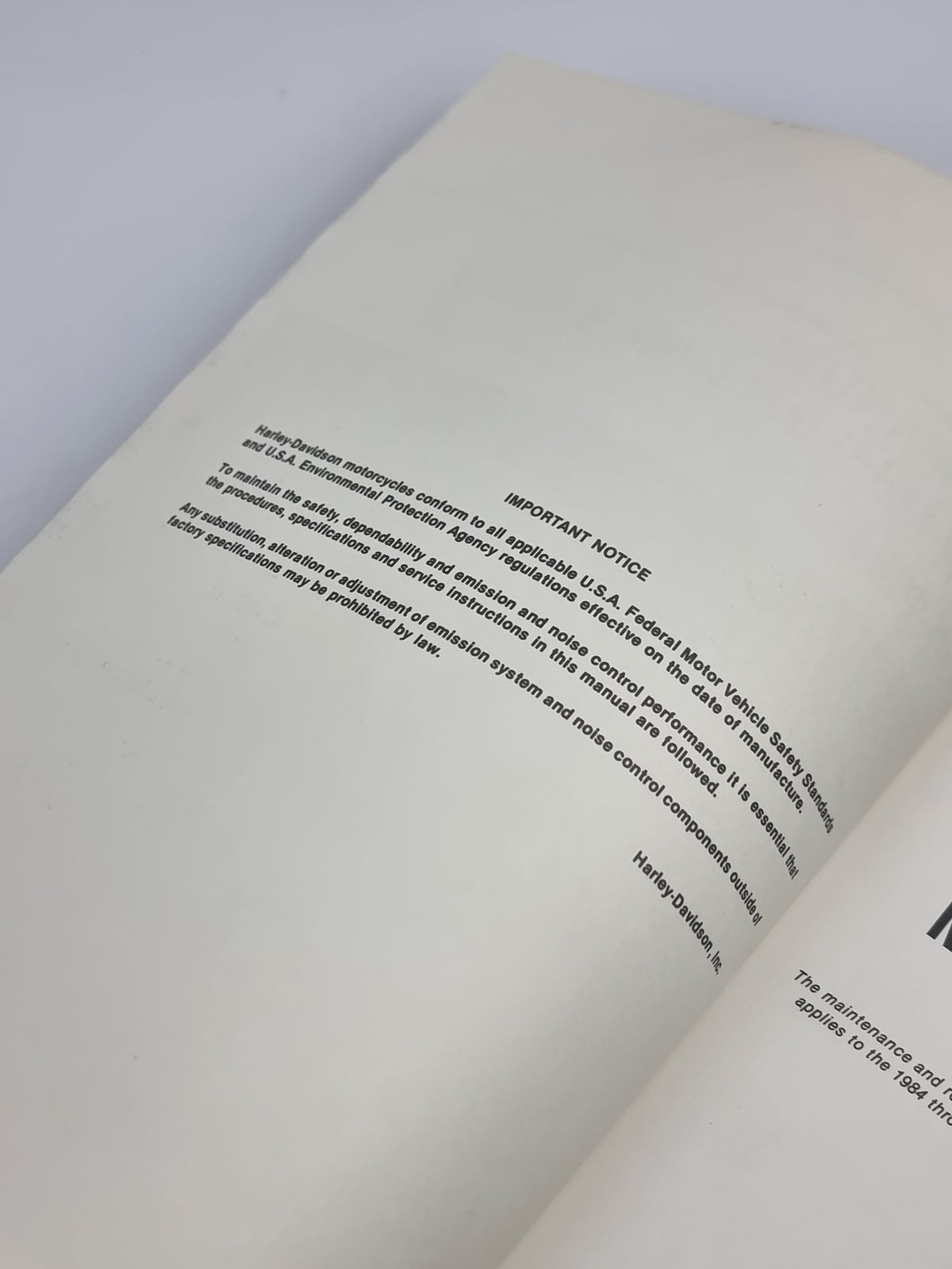 Service Manual FLT/FXR Models 1340cc 5-Speed 1984 to 1988