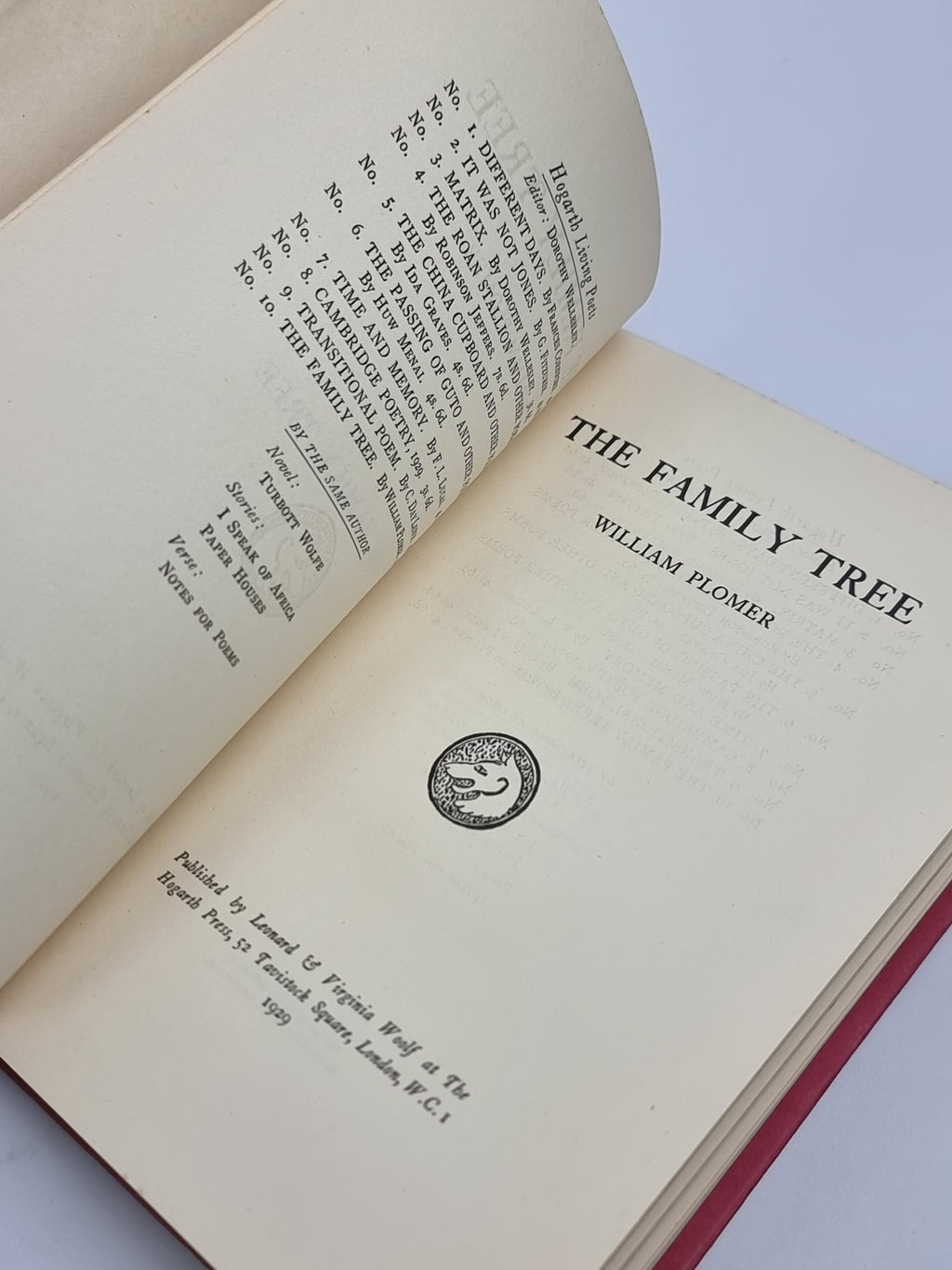 The Family Tree, William Plomer — 1st Edition
