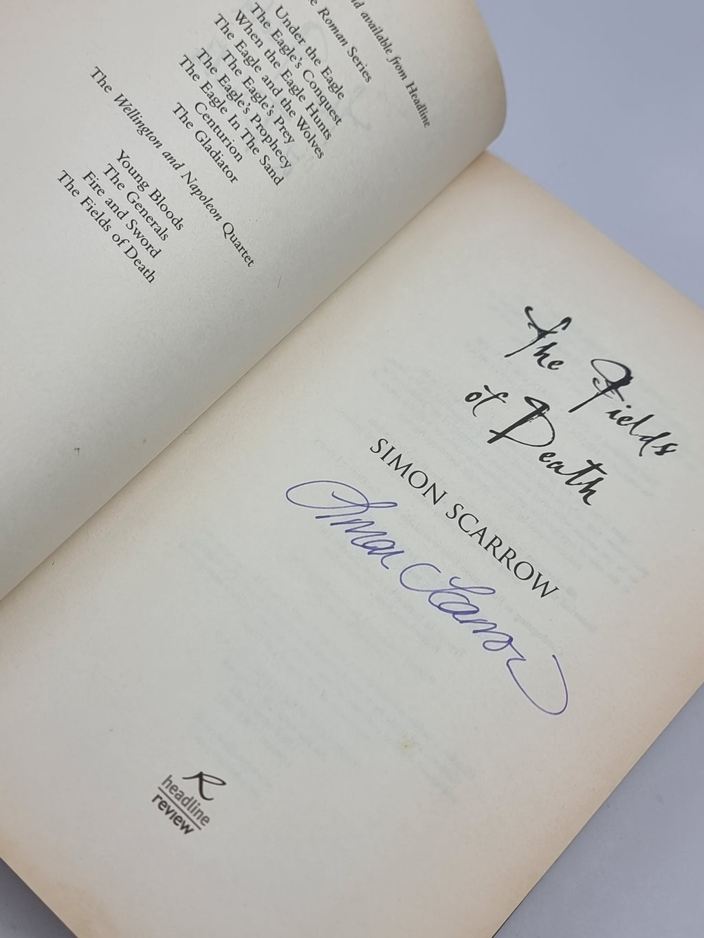 The Fields of Death, Simon Scarrow — 1st Edition, Signed