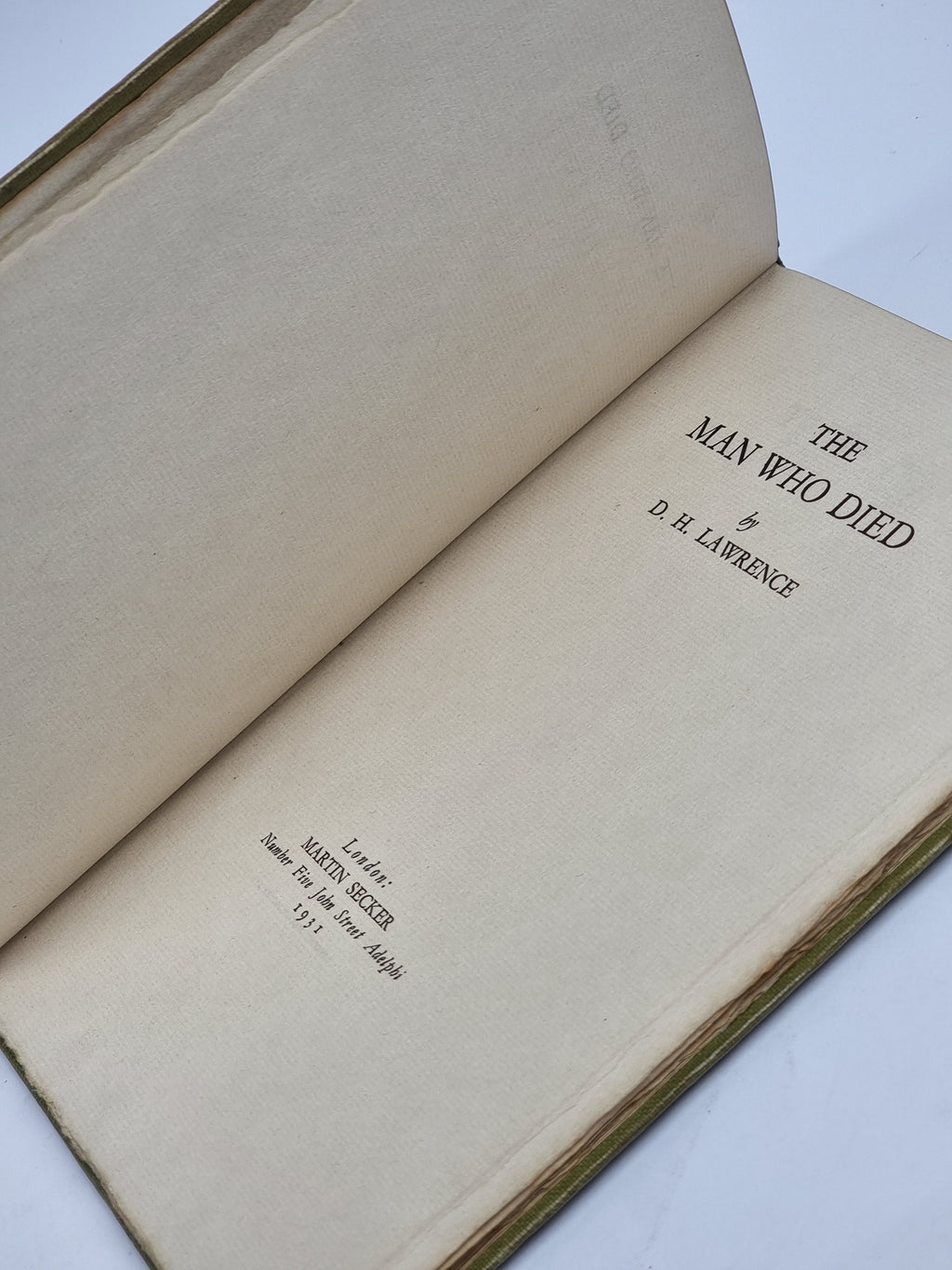 The Man Who Died, D. H. Lawrence — 1st Edition, Limited