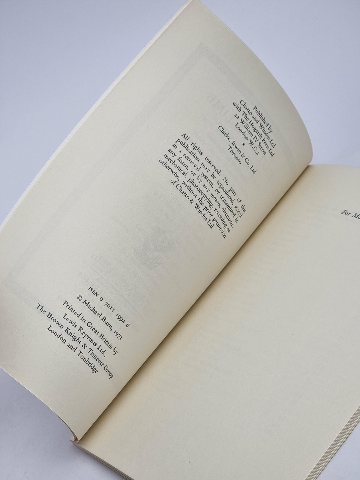 Out on a Limb, Michael Burn — 1st Edition