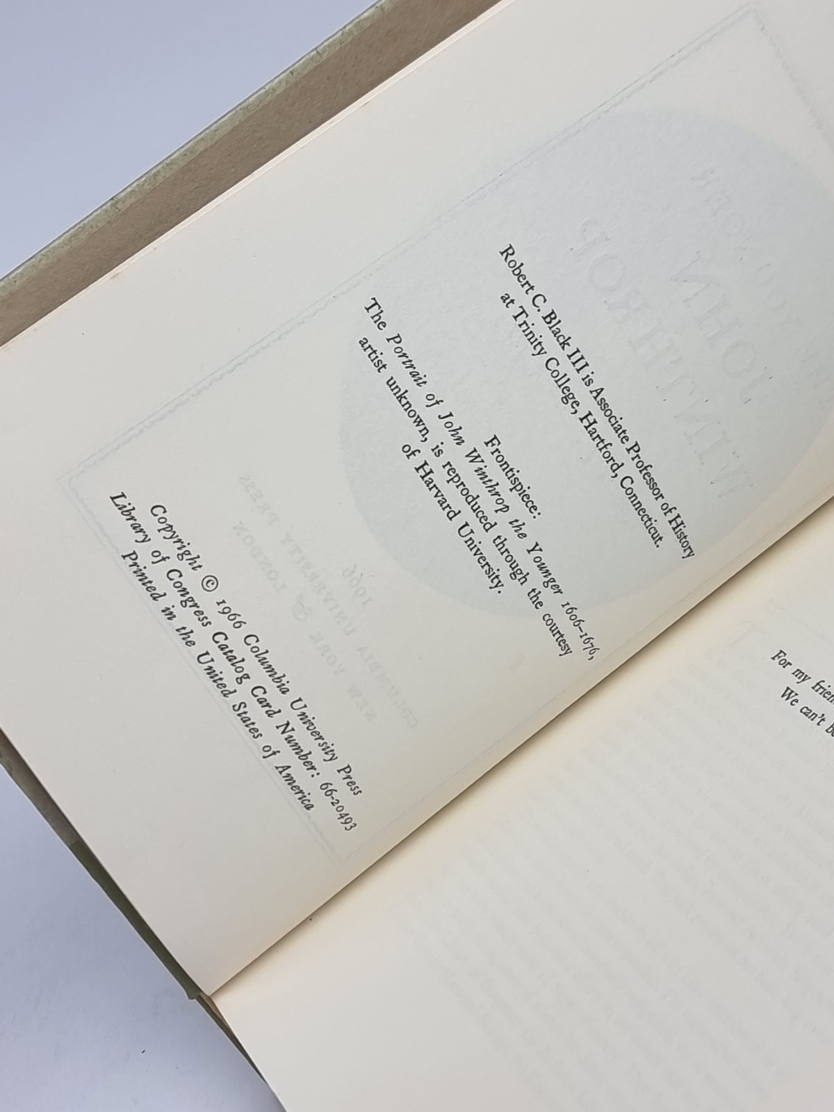 The Younger John Winthrop, Robert C. Black III — 1st Edition