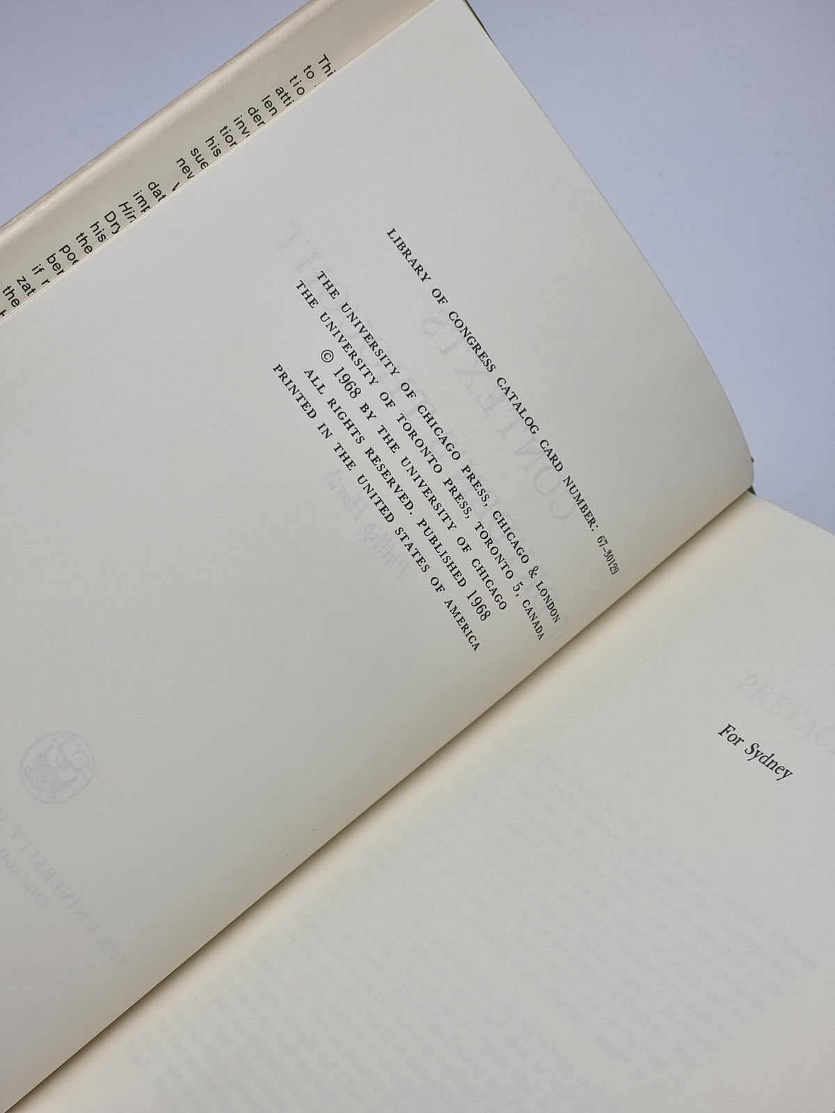 Contexts of Dryden's Thought, Phillip Harth — 1st Edition