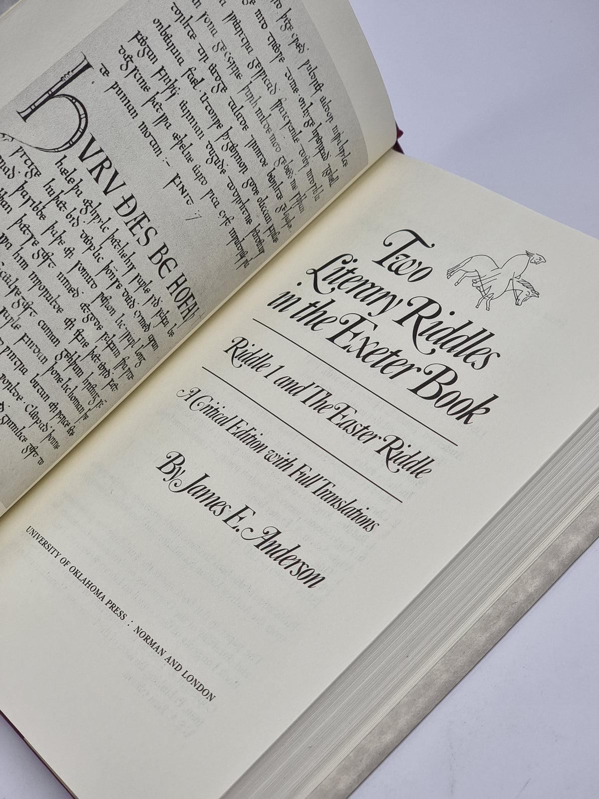 Two Literary Riddles in the Exeter Book, James E. Anderson — 1st Edition