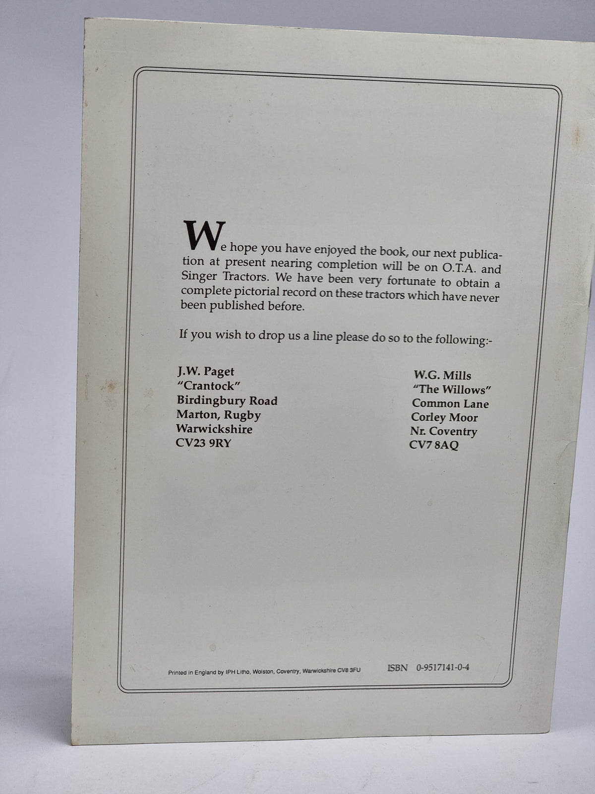 The BMB President, Bill Mills & Joe Paget — 1st Edition