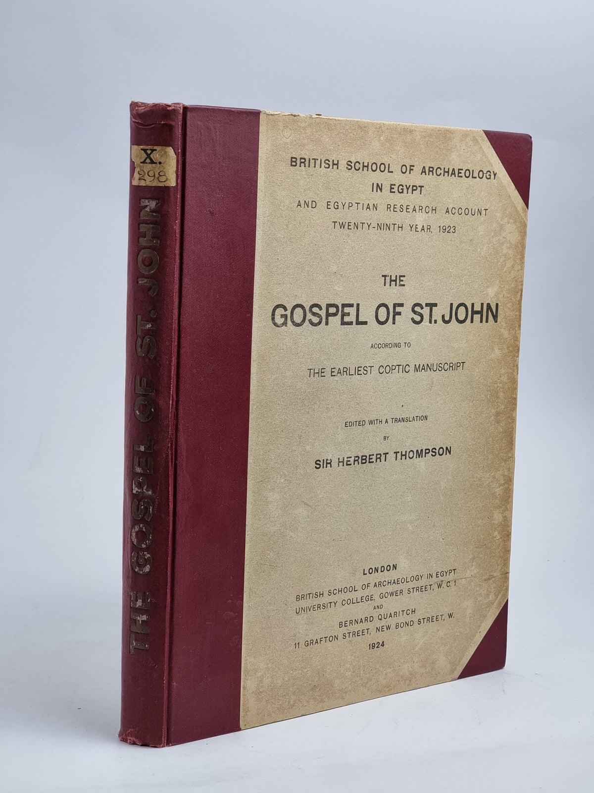 The Gospel of St. John According to the Earliest Coptic Manuscript
