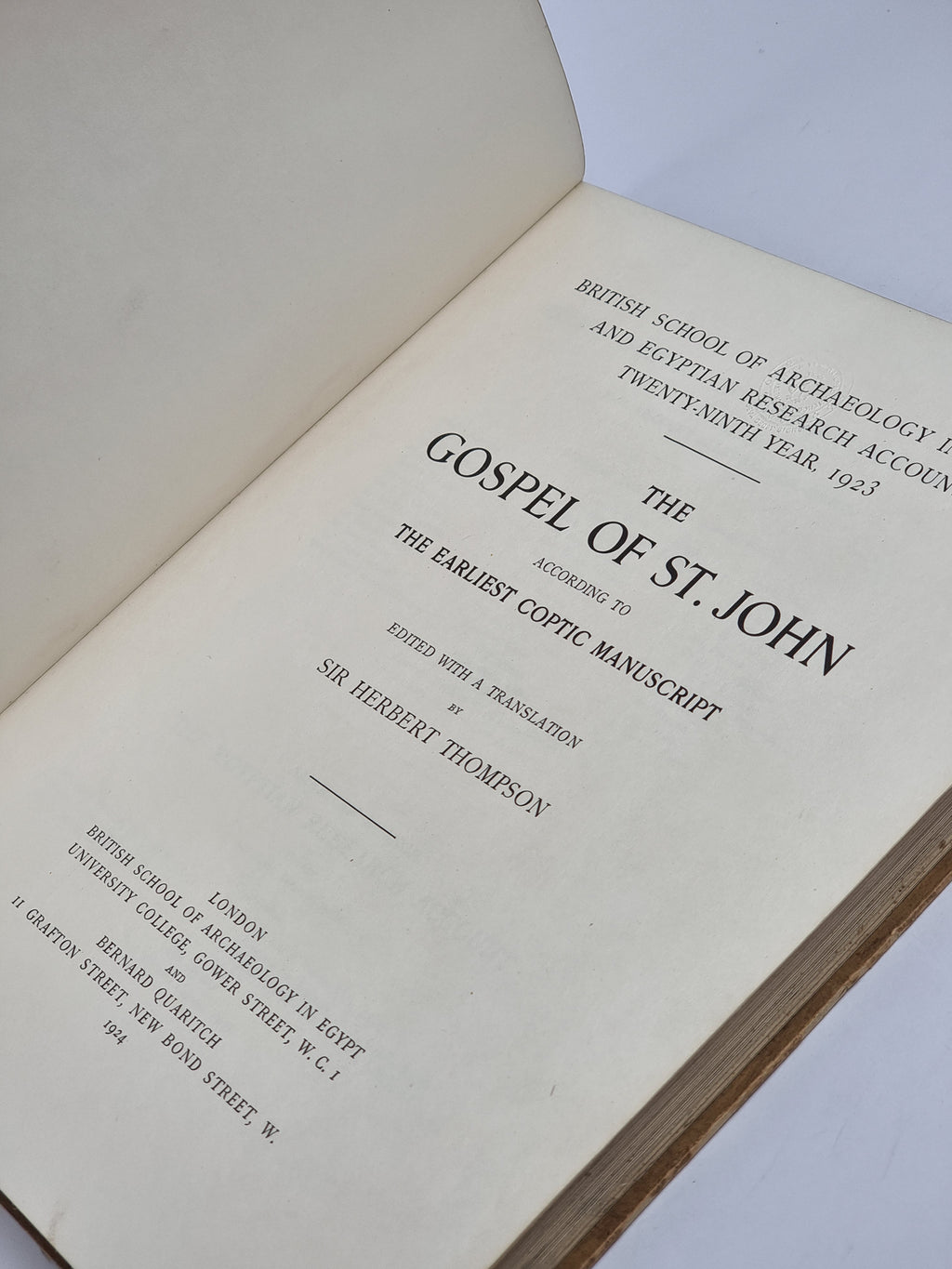 The Gospel of St. John According to the Earliest Coptic Manuscript