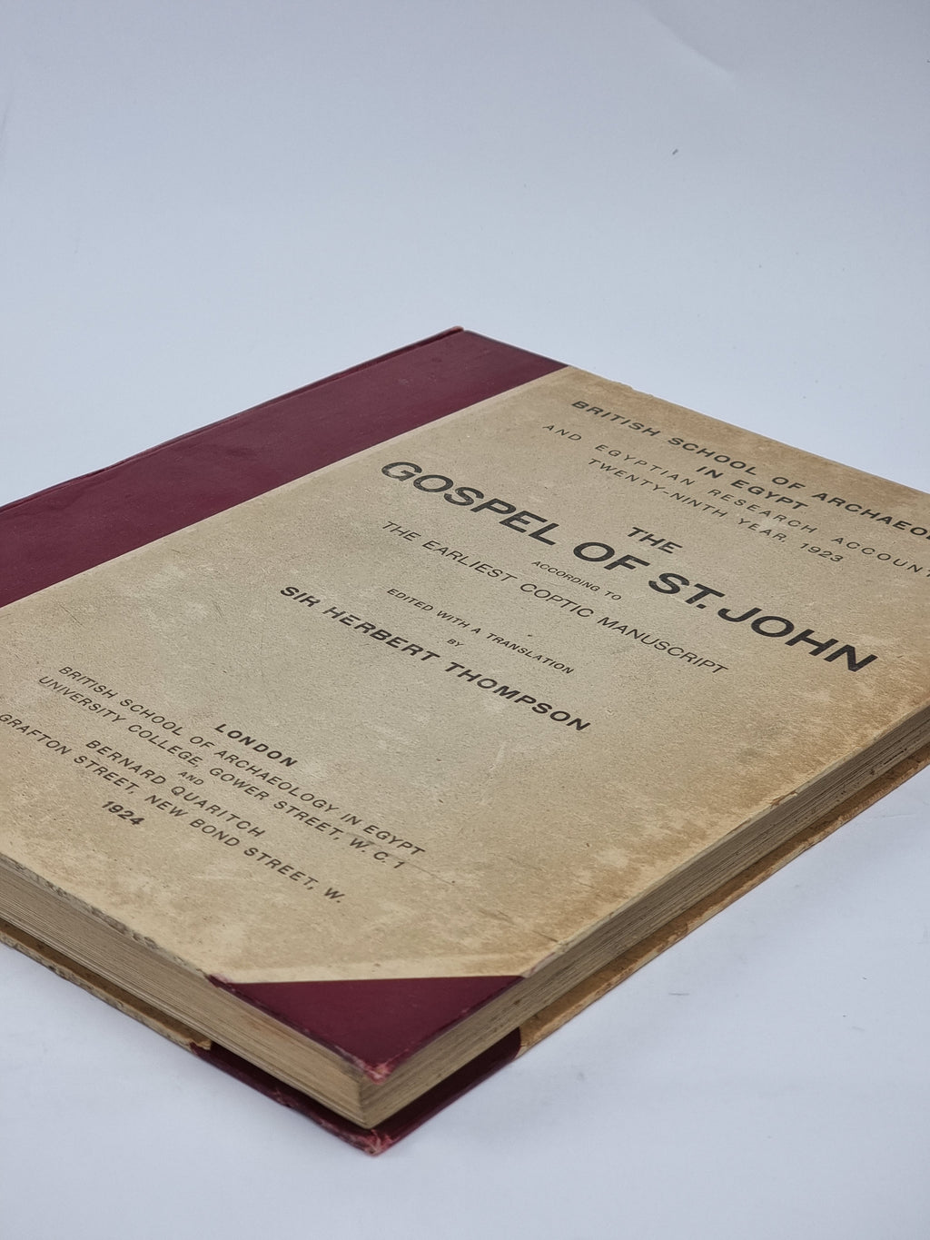 The Gospel of St. John According to the Earliest Coptic Manuscript