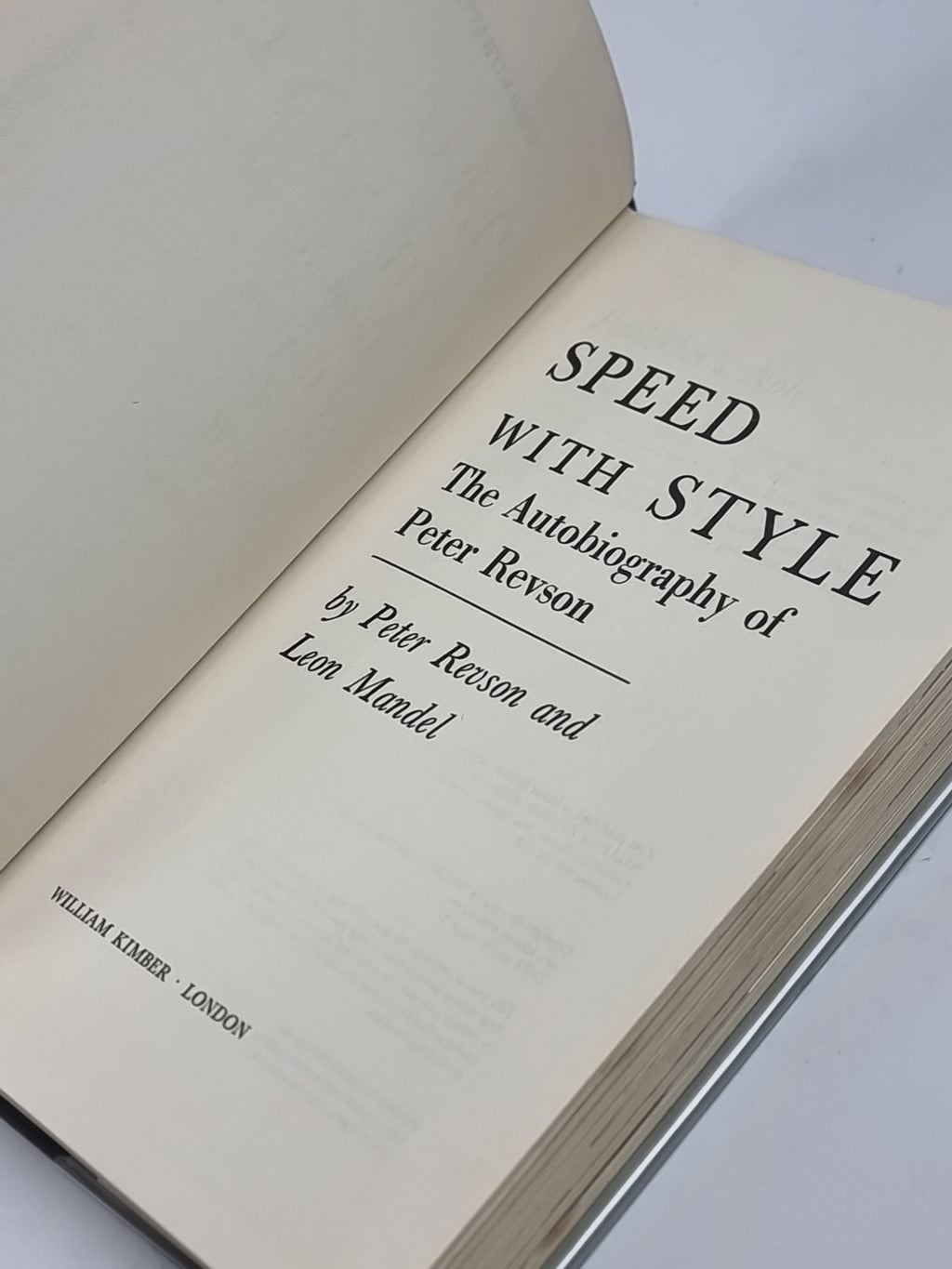 Speed with Style: The Autobiography of Peter Revson — 1st Edition