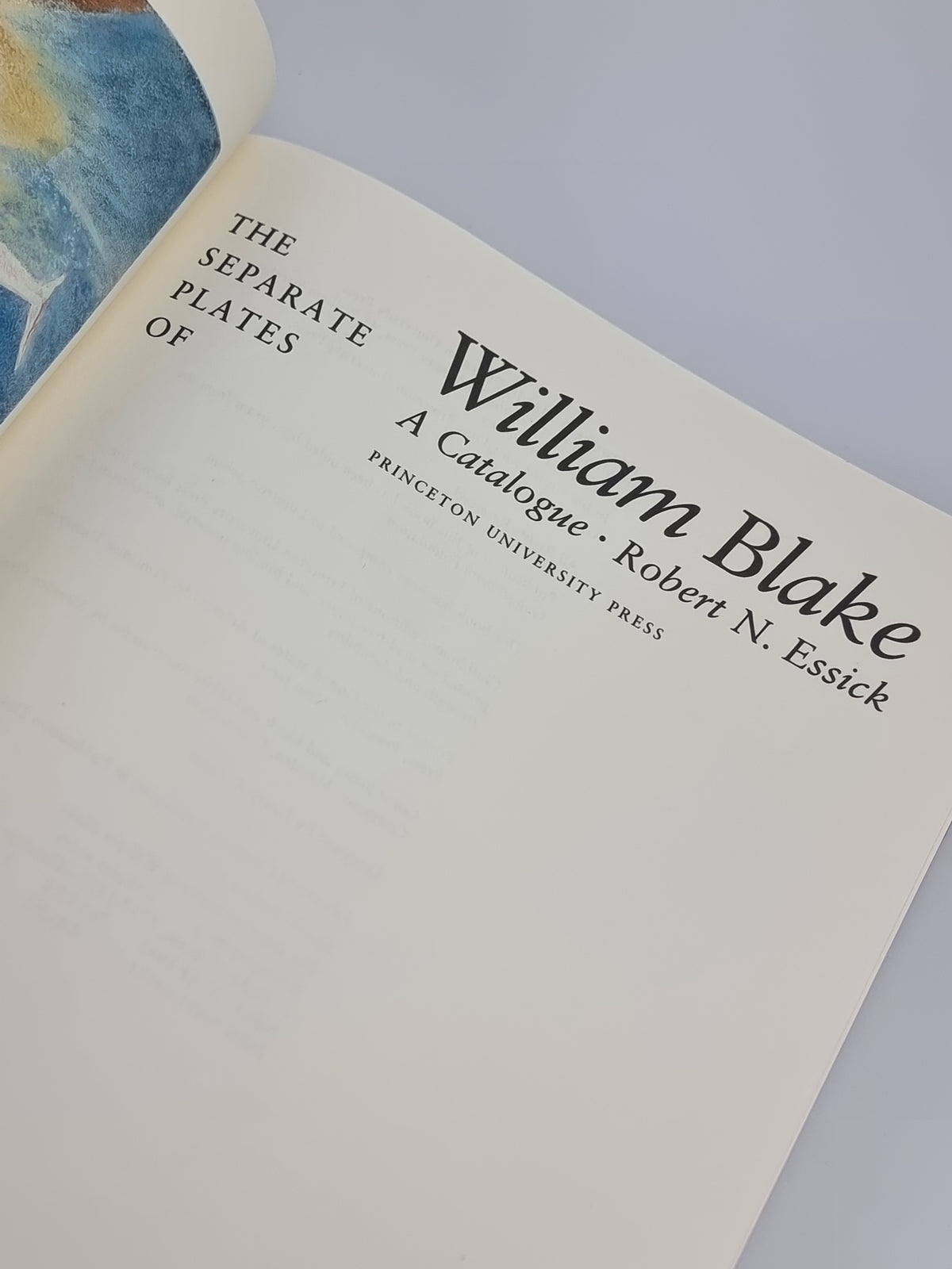 The Separate Plates of William Blake: A Catalogue, Robert N. Essick