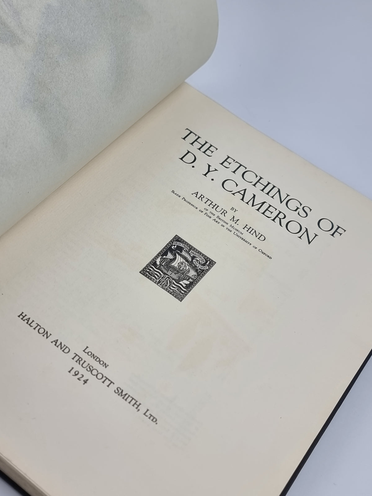 The Etchings of D. Y. Cameron, Arthur M. Hind — 1st Edition