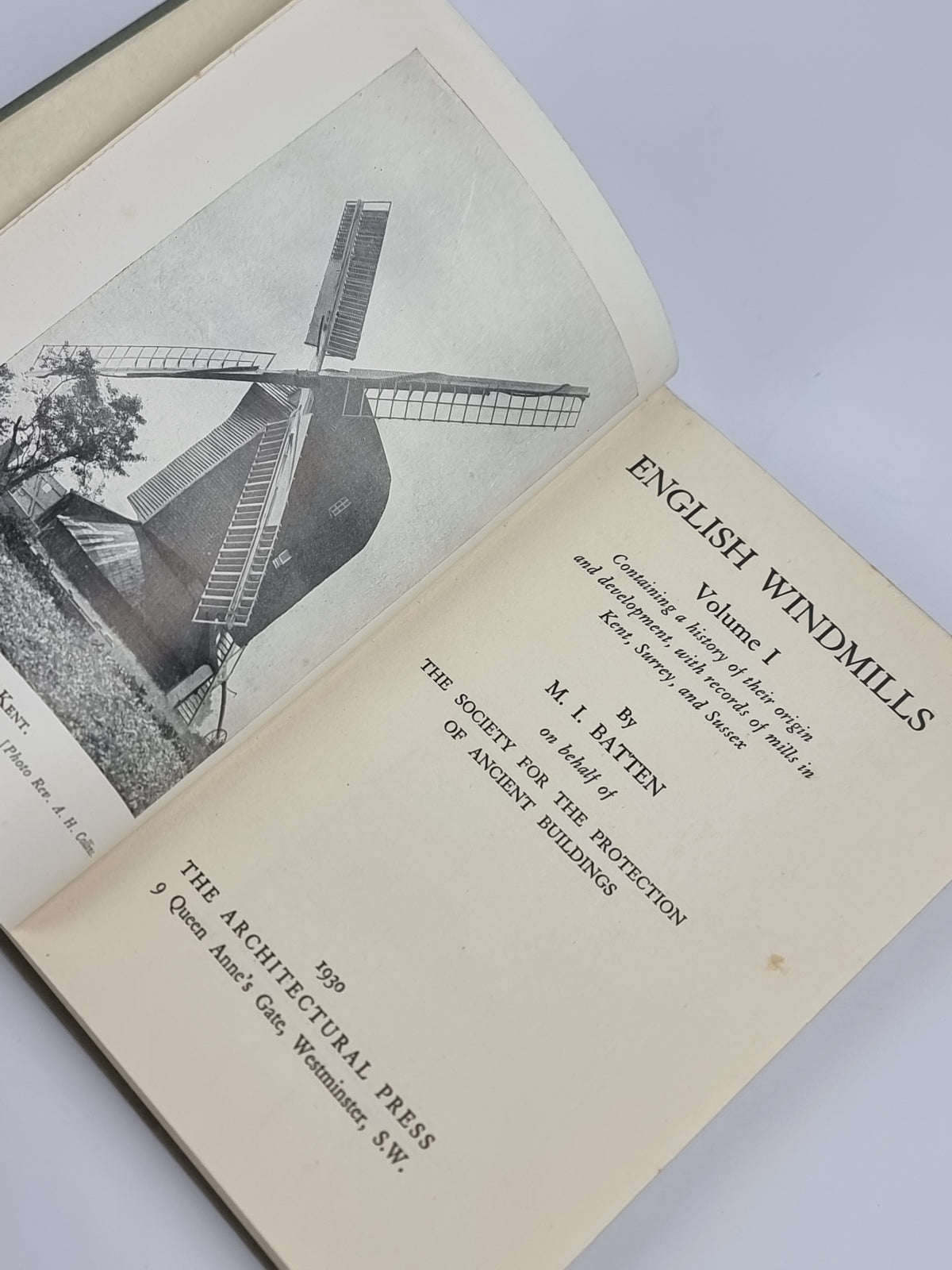 English Windmills Vol. I, M. I. Batten — 1st Edition