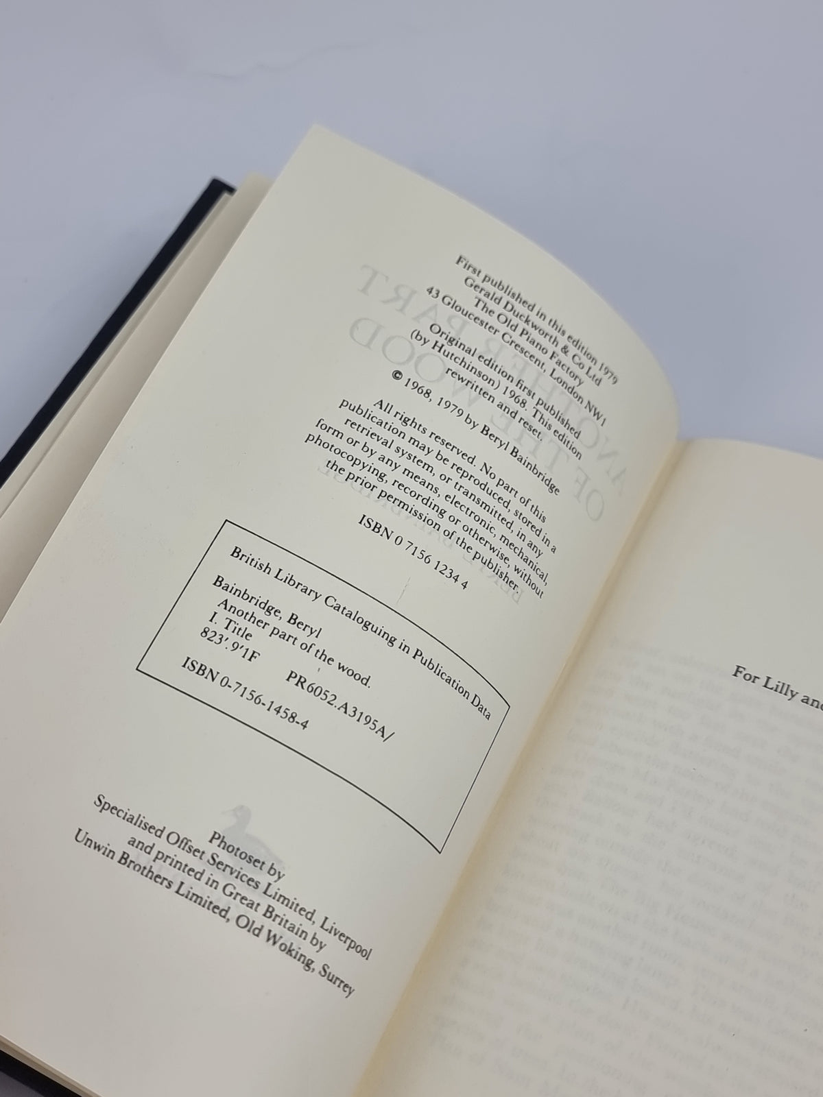 Another Part of the Wood, Beryl Bainbridge — 1st Edition