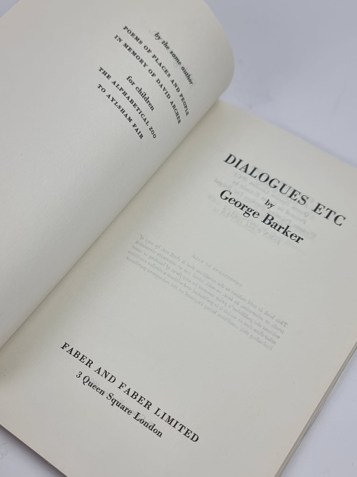 Dialogues Etc, George Barker — 1st Edition (Proof Copy)