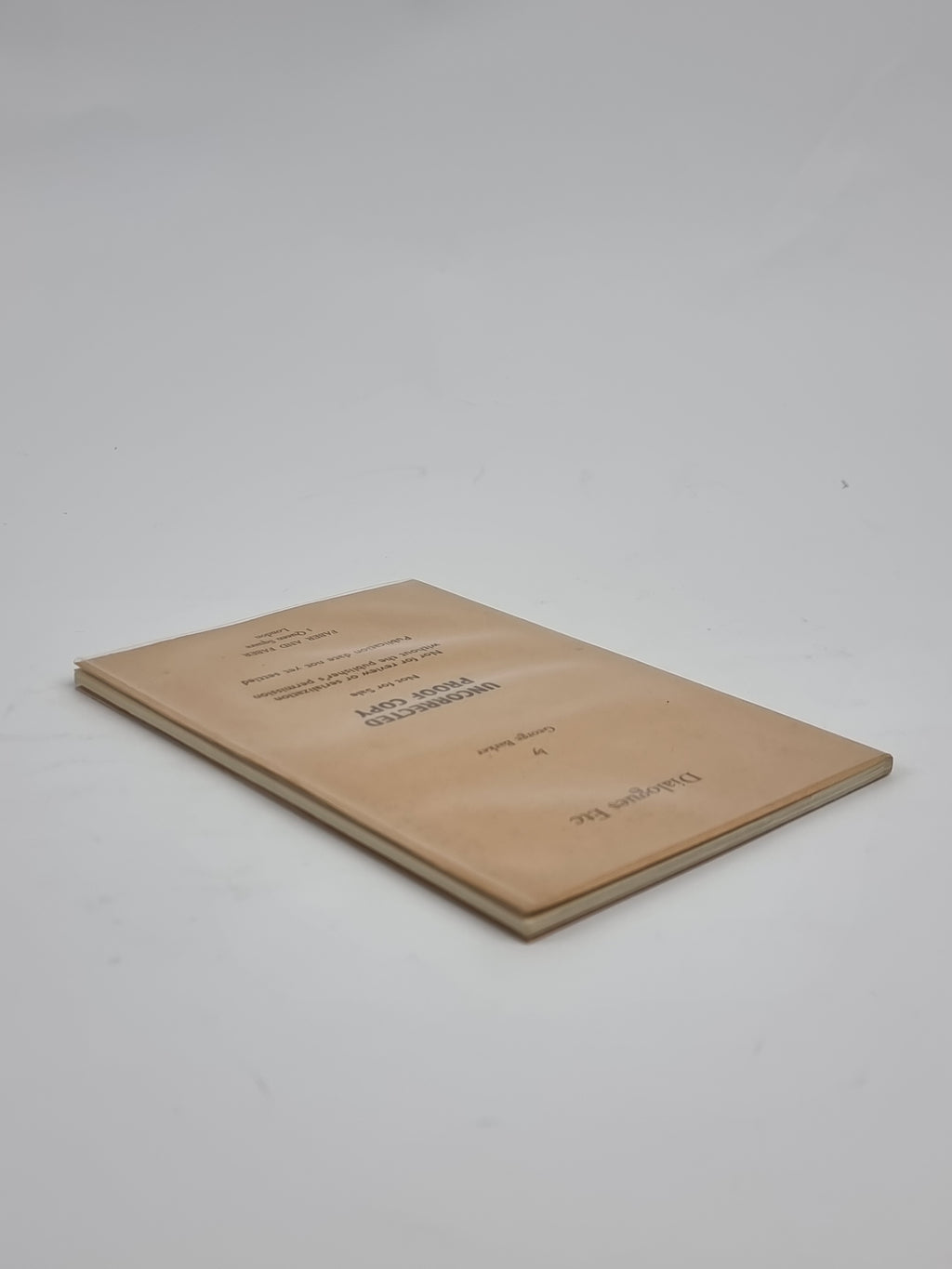 Dialogues Etc, George Barker — 1st Edition (Proof Copy)