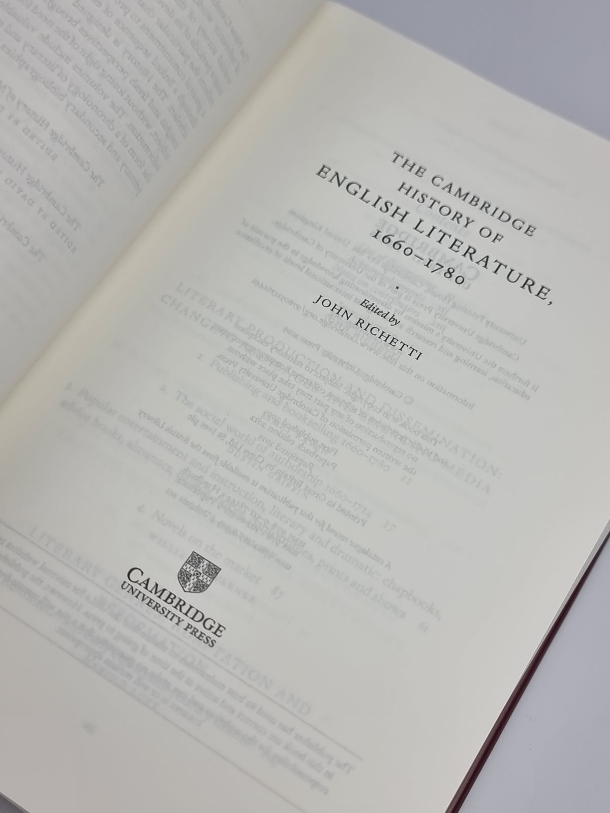 The Cambridge History of English Literature, 1660-1780, John Richetti