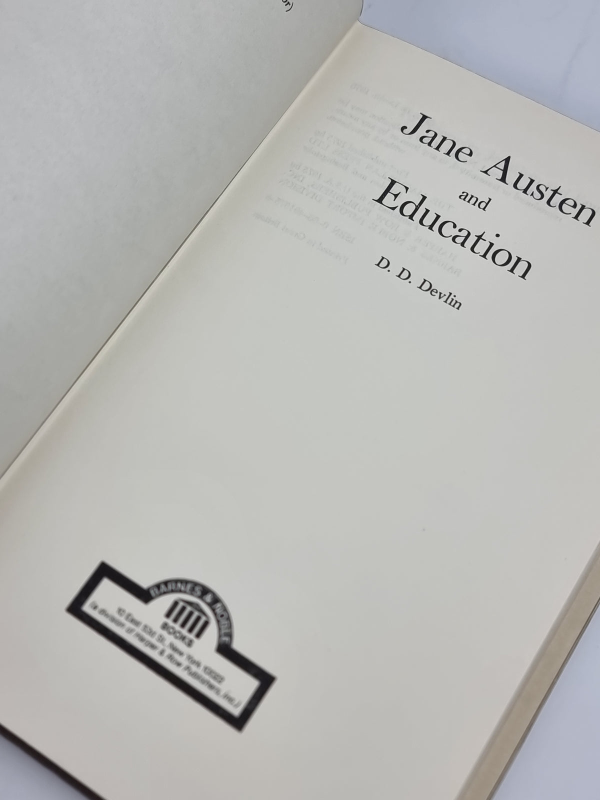 Jane Austen and Education, D. D. Devlin — 1st Edition