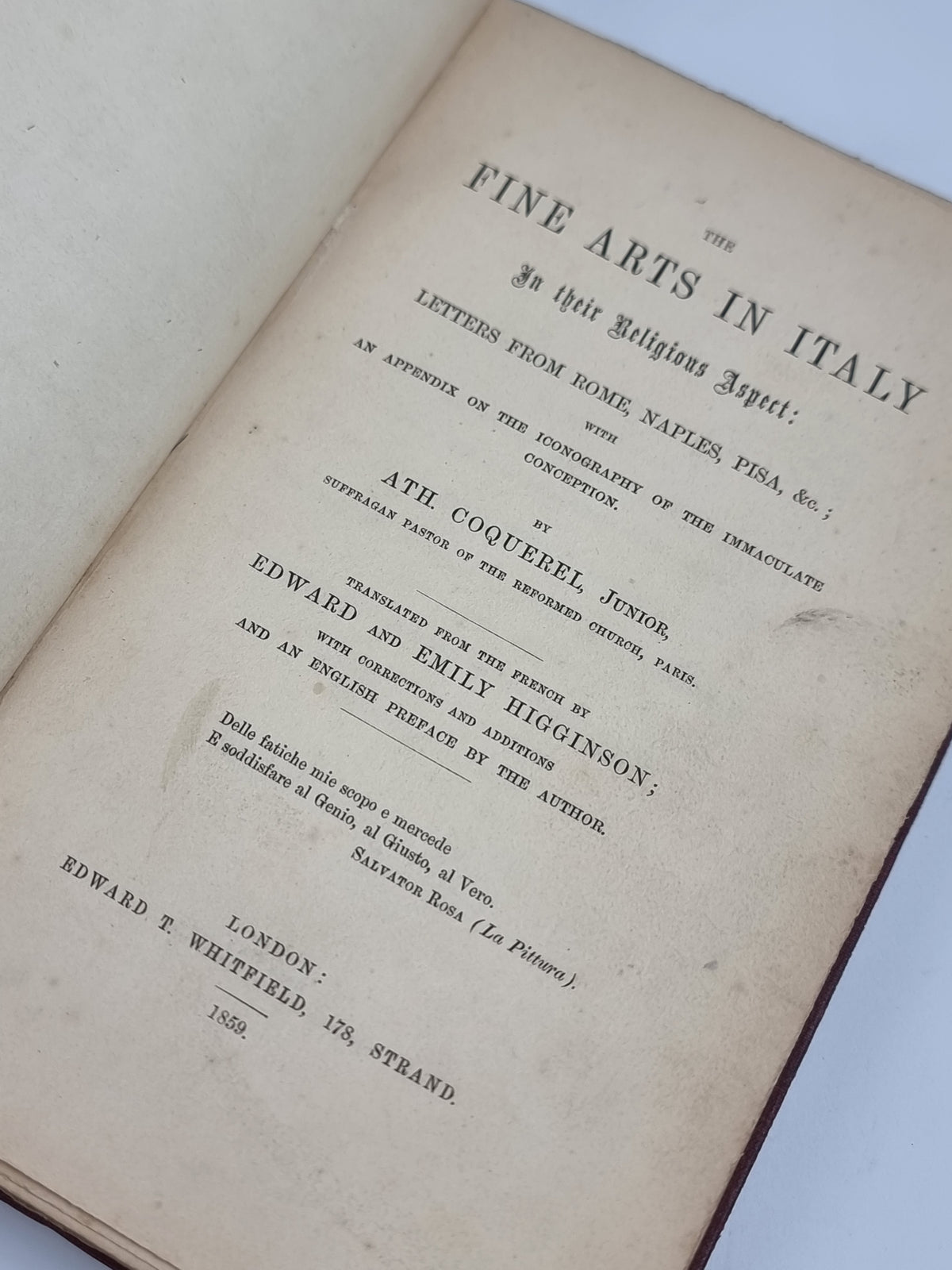 The Fine Arts in Italy in Their Religious Aspect... — 1st Edition