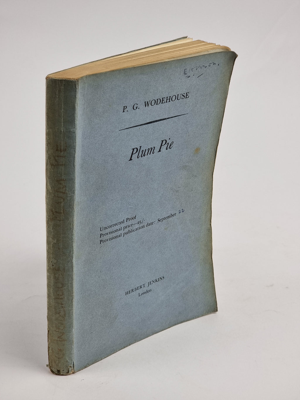 Plum Pie, P.G. Wodehouse — 1st Edition (Uncorrected Proof)